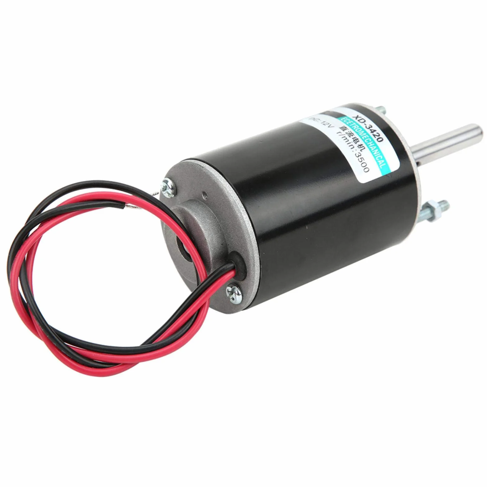 Mini Moteur à Courant Continu à Aimant Permanent 12/24V 30W Moteur à Engrenages Électrique Réversible Haute Vitesse 3000rpm