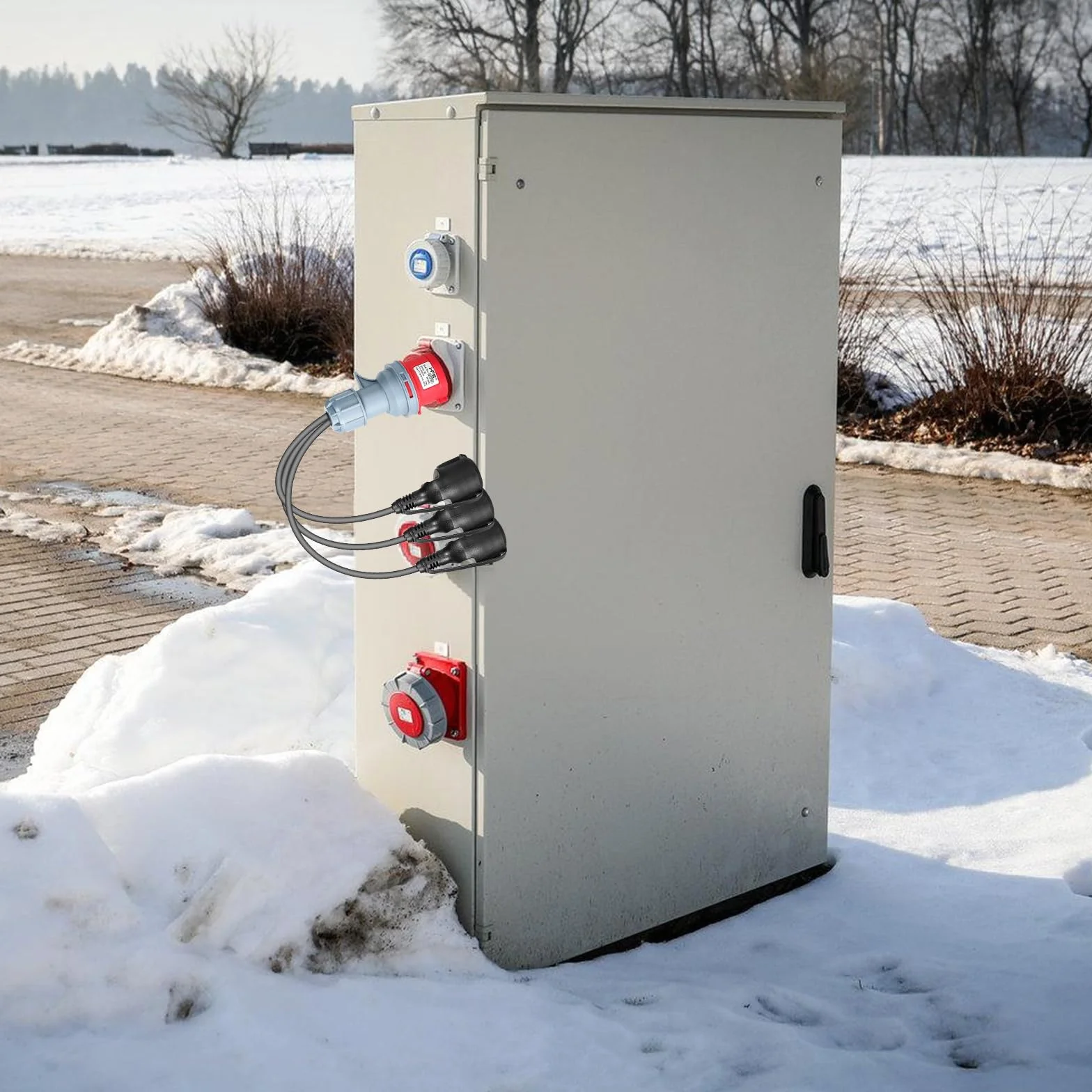 Adaptateur Courant Fort CEE 400V 16A Vers Couplage CEE 3x230V Répartiteur Secteur Polyvalent