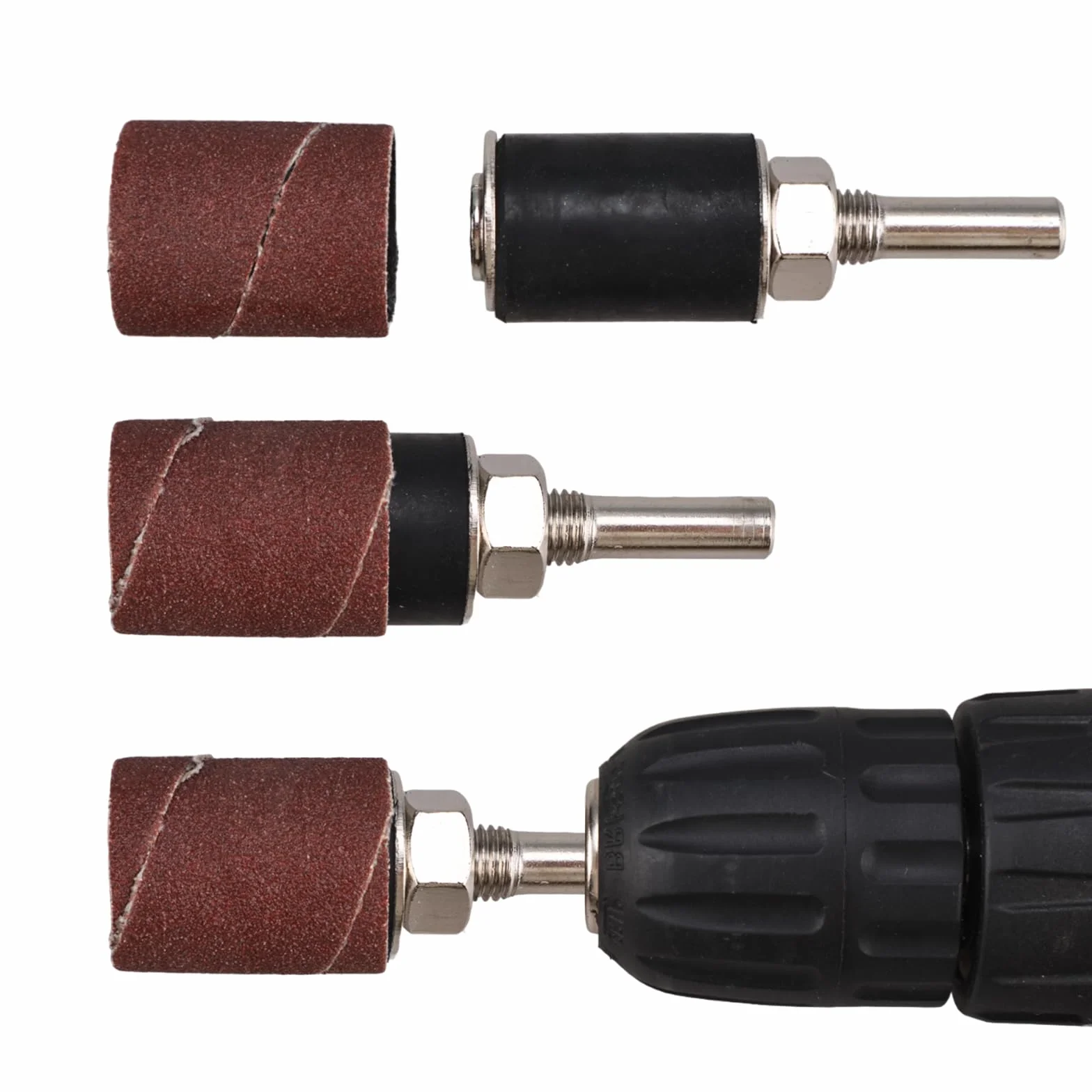 FreeTec Tambour de Poncage Manchon Abrasif 80 120 Grain 1/8" 1/4" Ø12-50 mm 25pcs