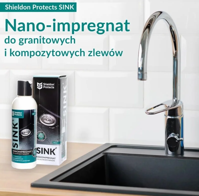 Shieldon Hydrofuge pour Éviers en Granit, Imperméabilisant Pierre Cuisine avec Nano-revêtement - 200 ml