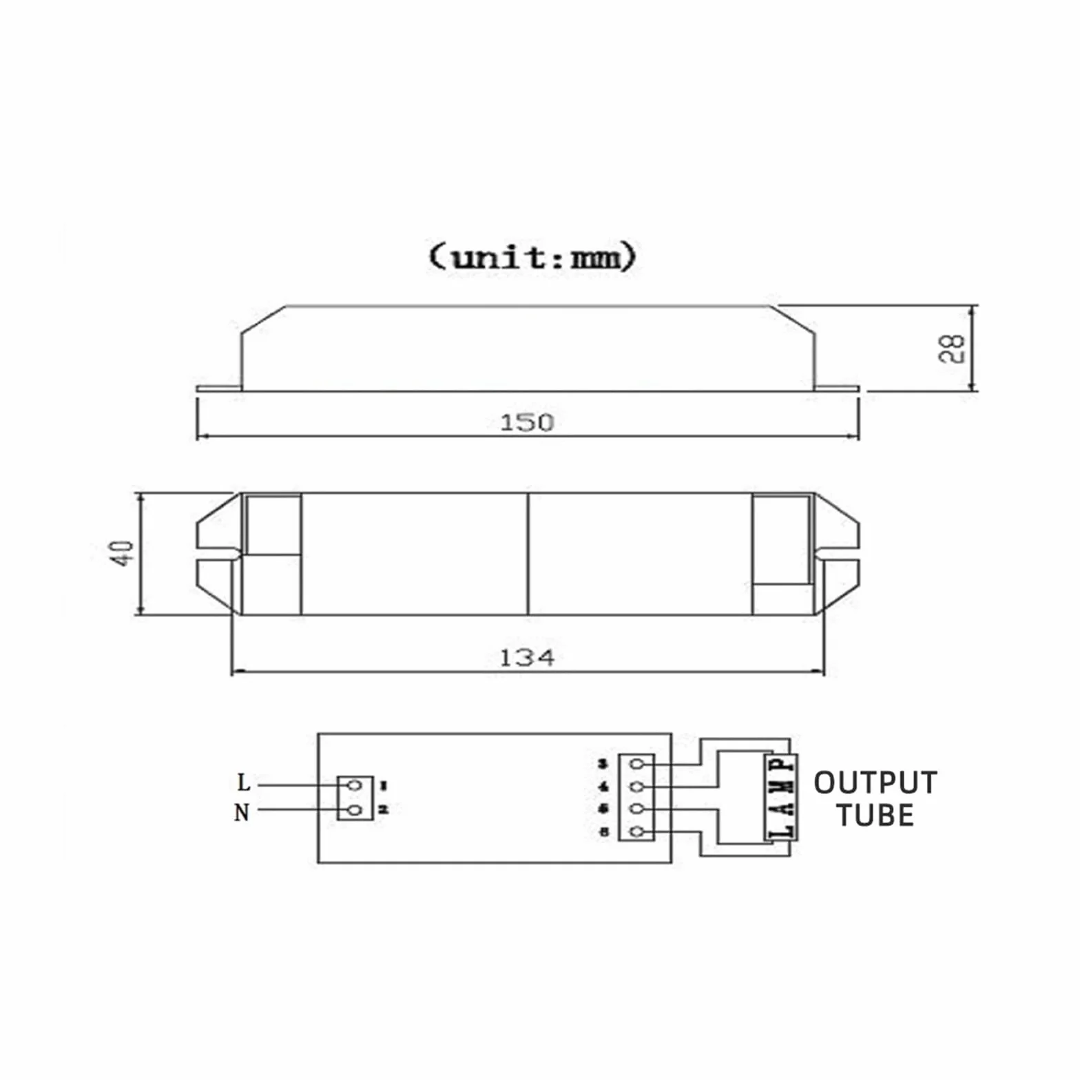 Ballasts électroniques universels Lampe UV 4-18W 24W 36W 55W Germicide ultraviolette Stérilisation UVC AC220V