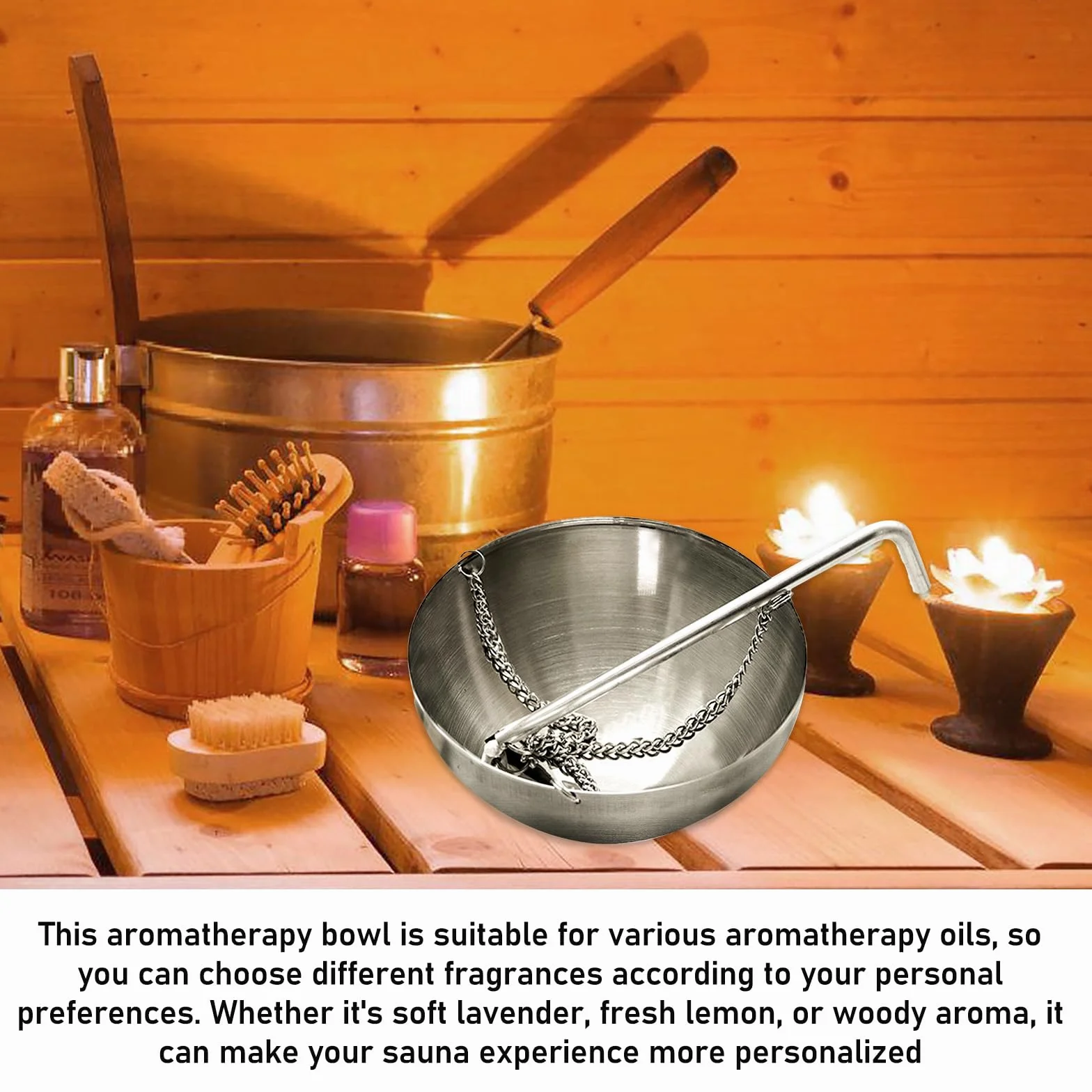 Bol D'arôme Sauna Acier Inoxydable Huile Essentielle Vaporisation Suspendu