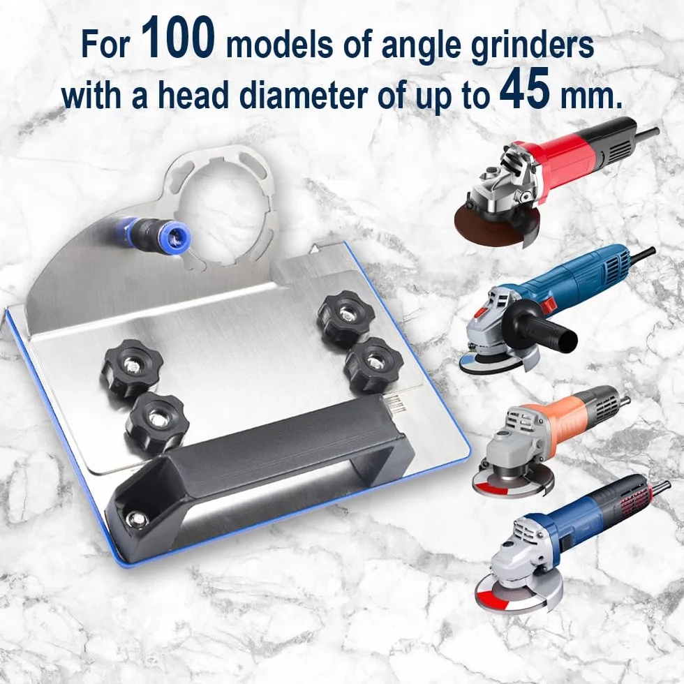 Support pour Meuleuse d'Angle 45° avec Tapis Antidérapant, Réglable pour Meuleuses Type 100, Outil pour Chanfreinage de Carrelage, Céramique et Pierre