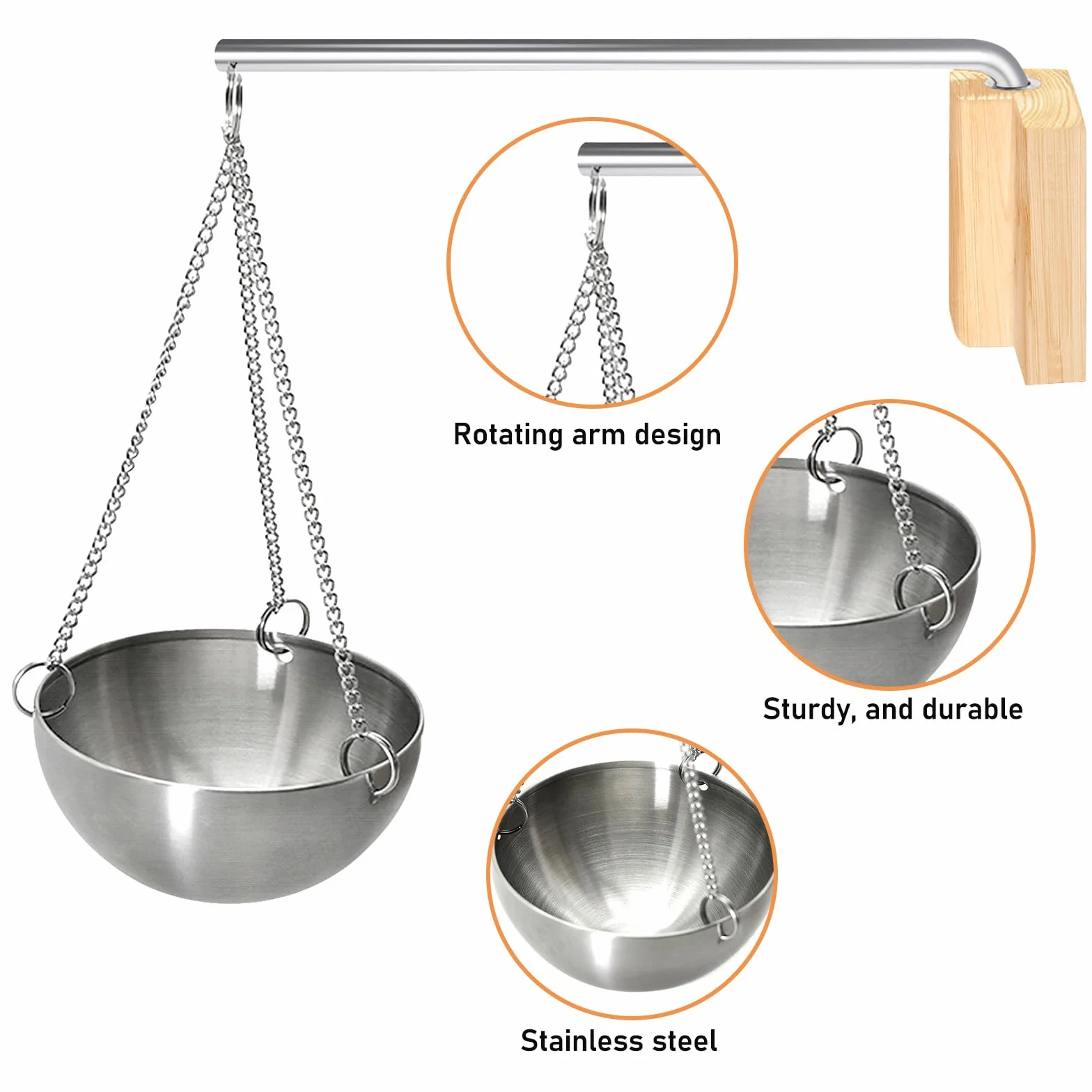 Bol D'arôme Sauna Acier Inoxydable Huile Essentielle Vaporisation Suspendu