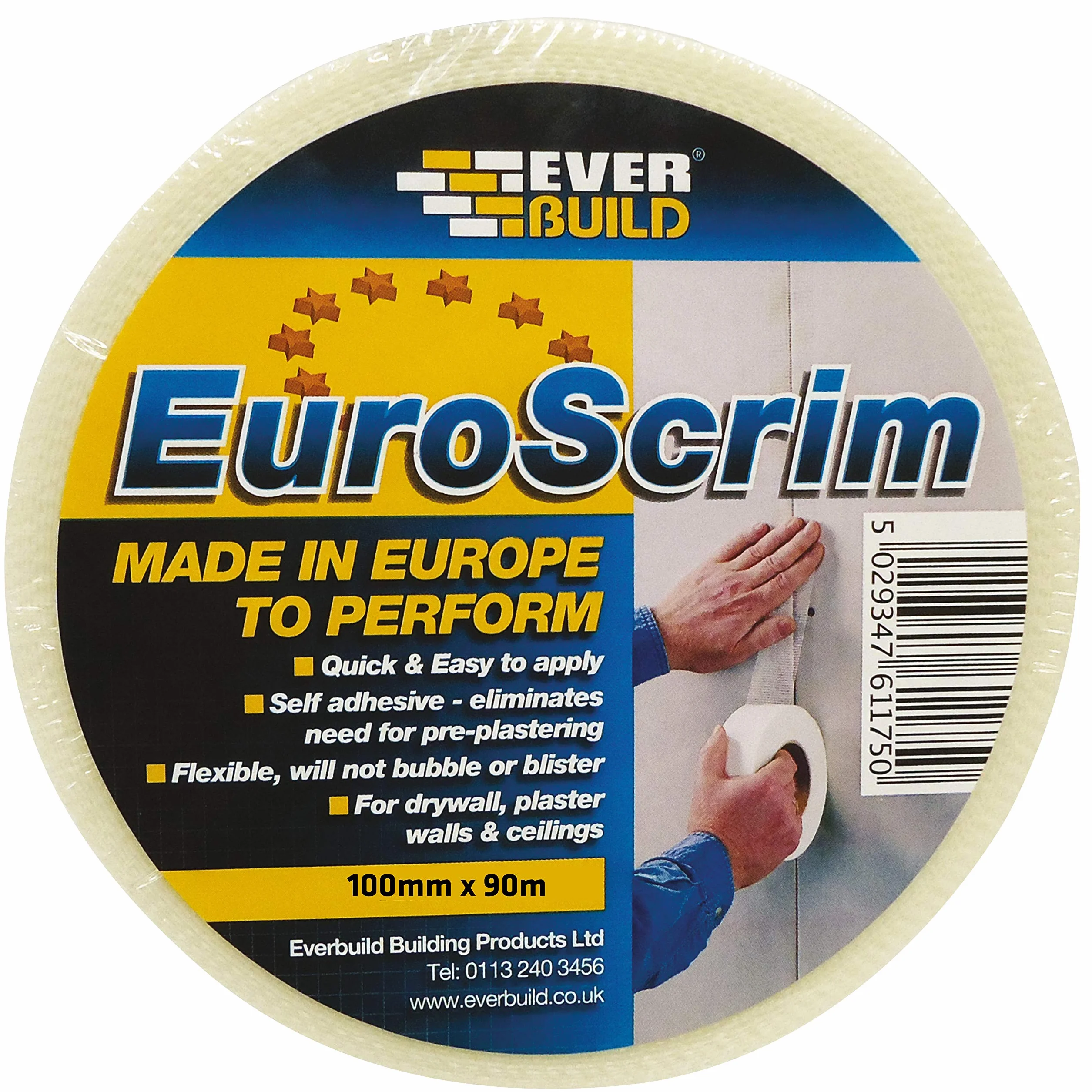 Everbuild EuroScrim Ruban adhésif Blanc 100 mm x 90 m