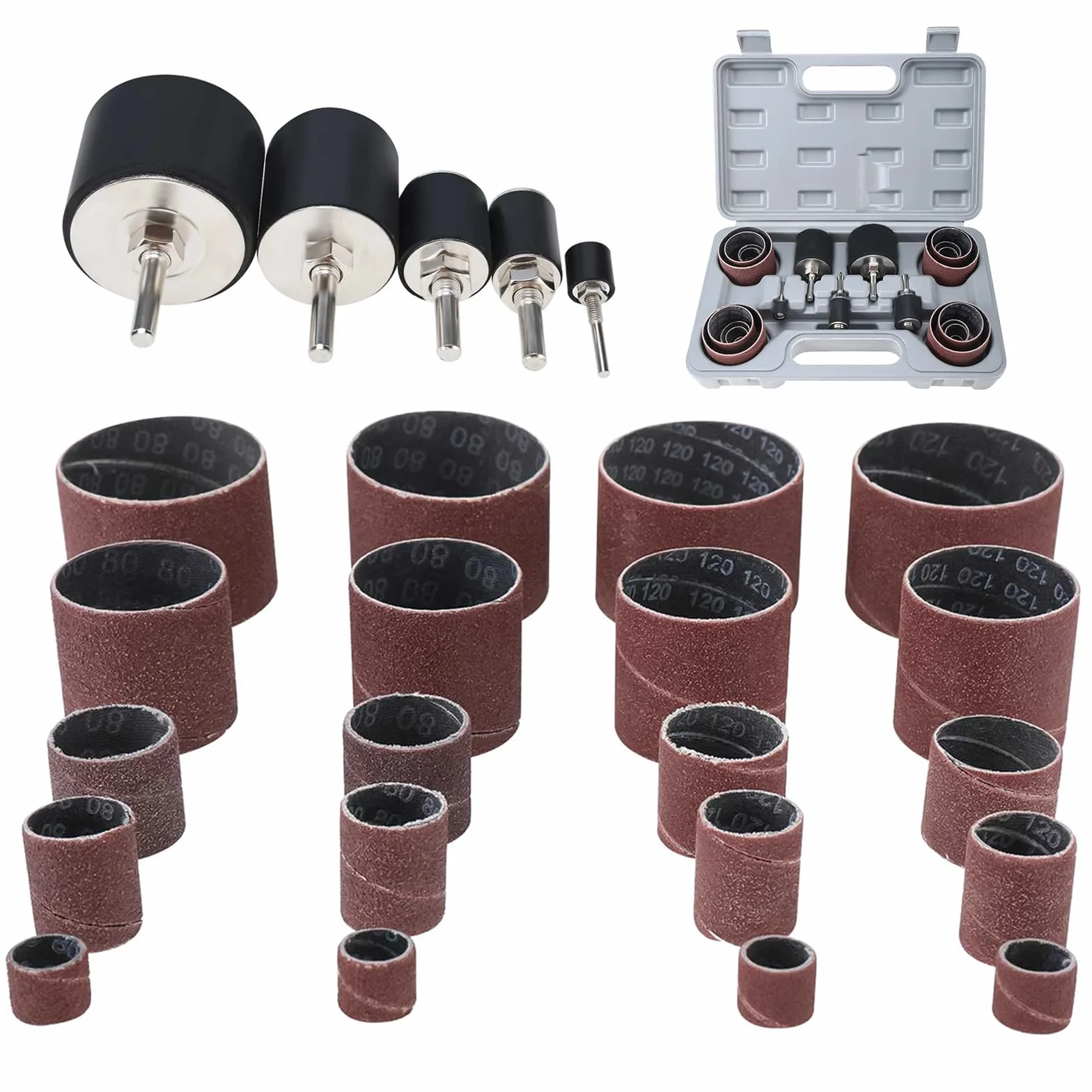 BOOMSTART Lot de 25 rouleaux abrasifs pour perceuse grain 80 et 120
