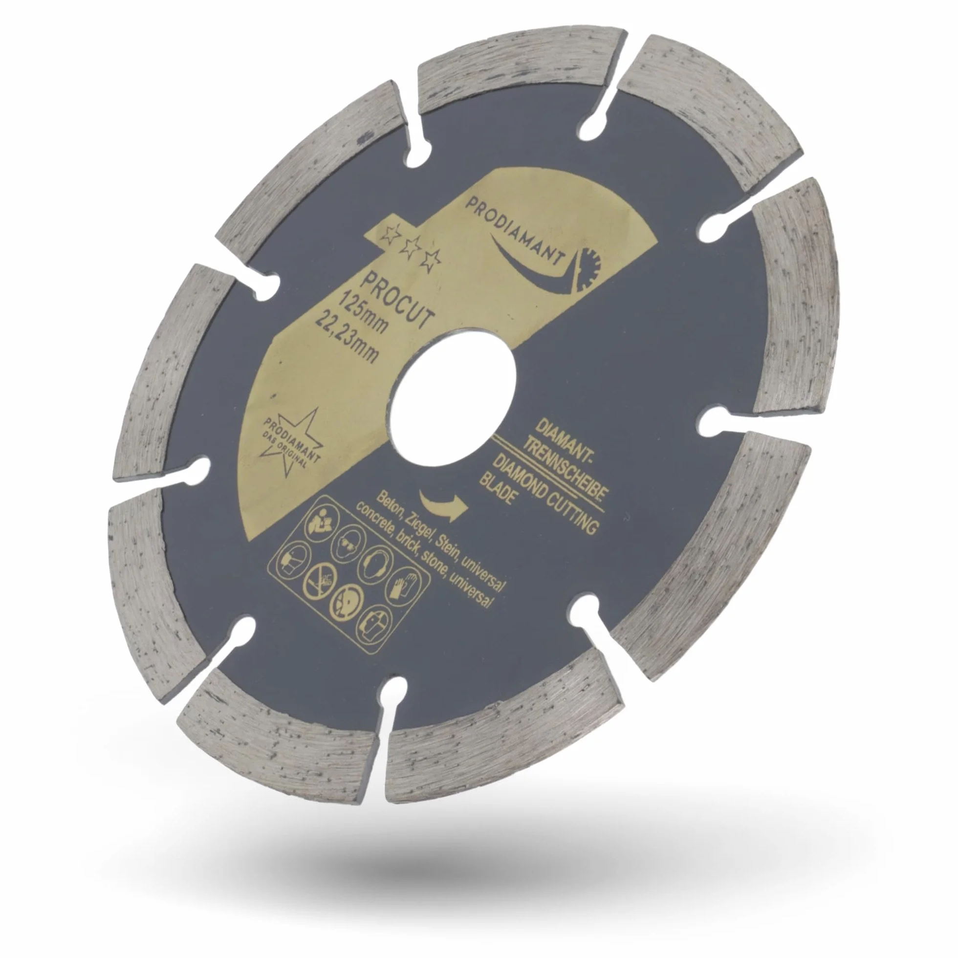 PRODIAMANT Disque à tronçonner diamanté 125mm pour béton, pierre, brique - Coupe à sec et humide (Lot de 2)
