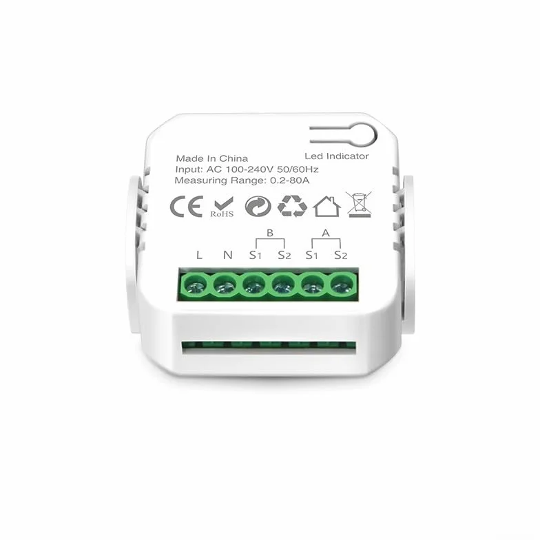 Compteur d'énergie WiFi 2 voies Bidirectionnel Tuya avec Pince Analyse Consommation Facteur de Puissance Fréquence