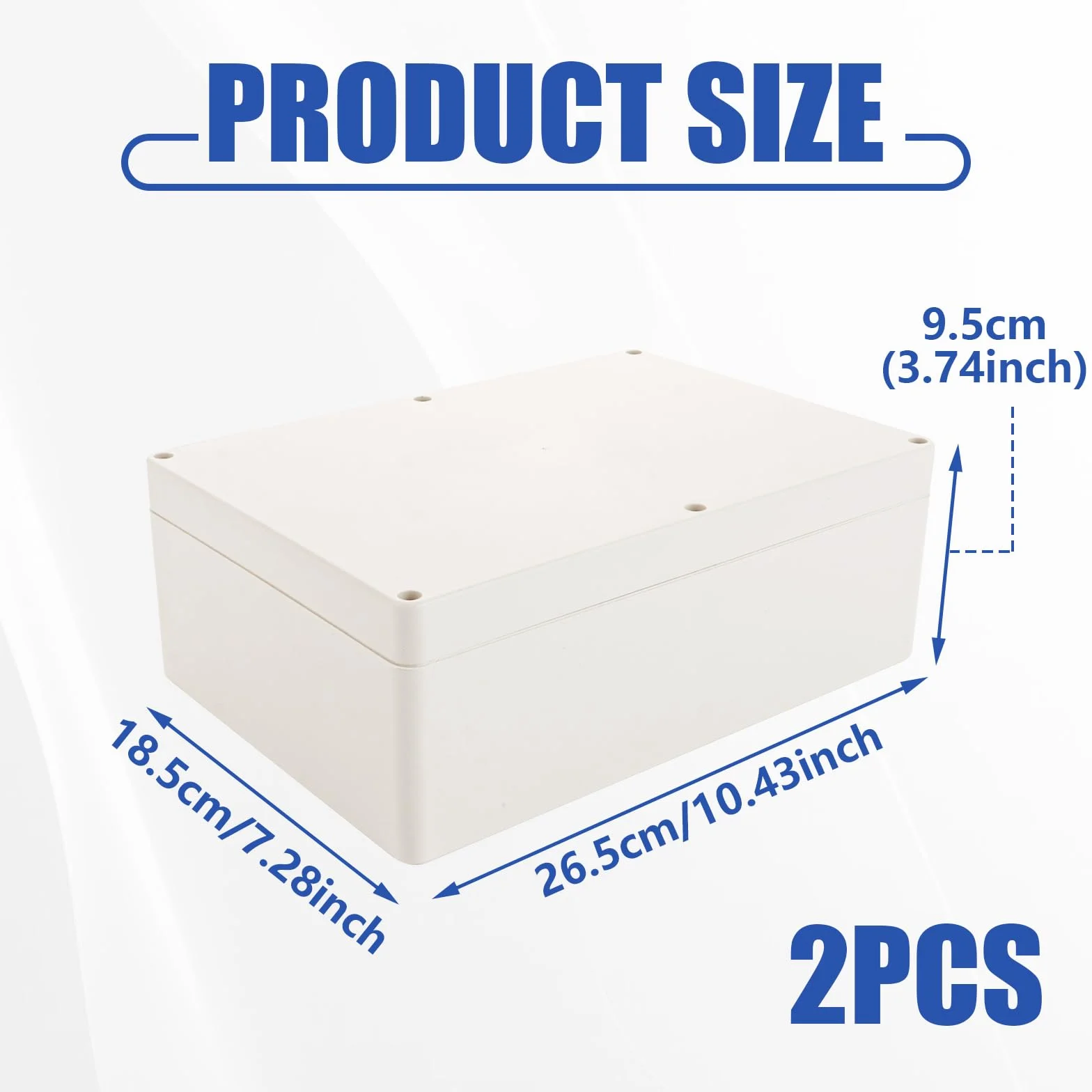 Boite Etanche Electrique Exterieur 265 x 185 x 95 mm Boitier Electrique Etanches Plastique Blanc