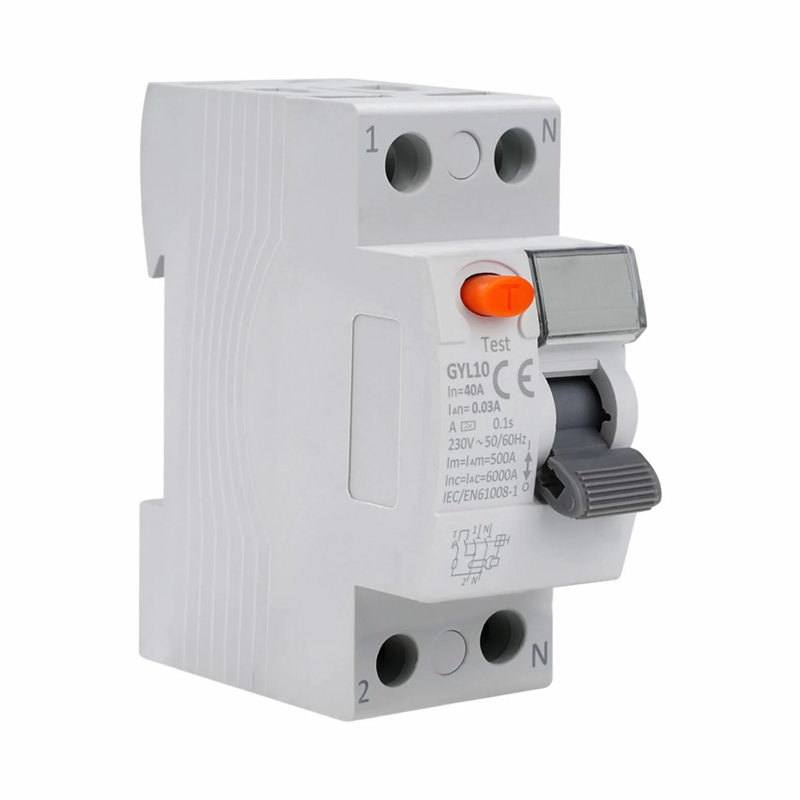 Disjoncteur différentiel 30mA 40A type A 2P AC230V RCCB GYL10