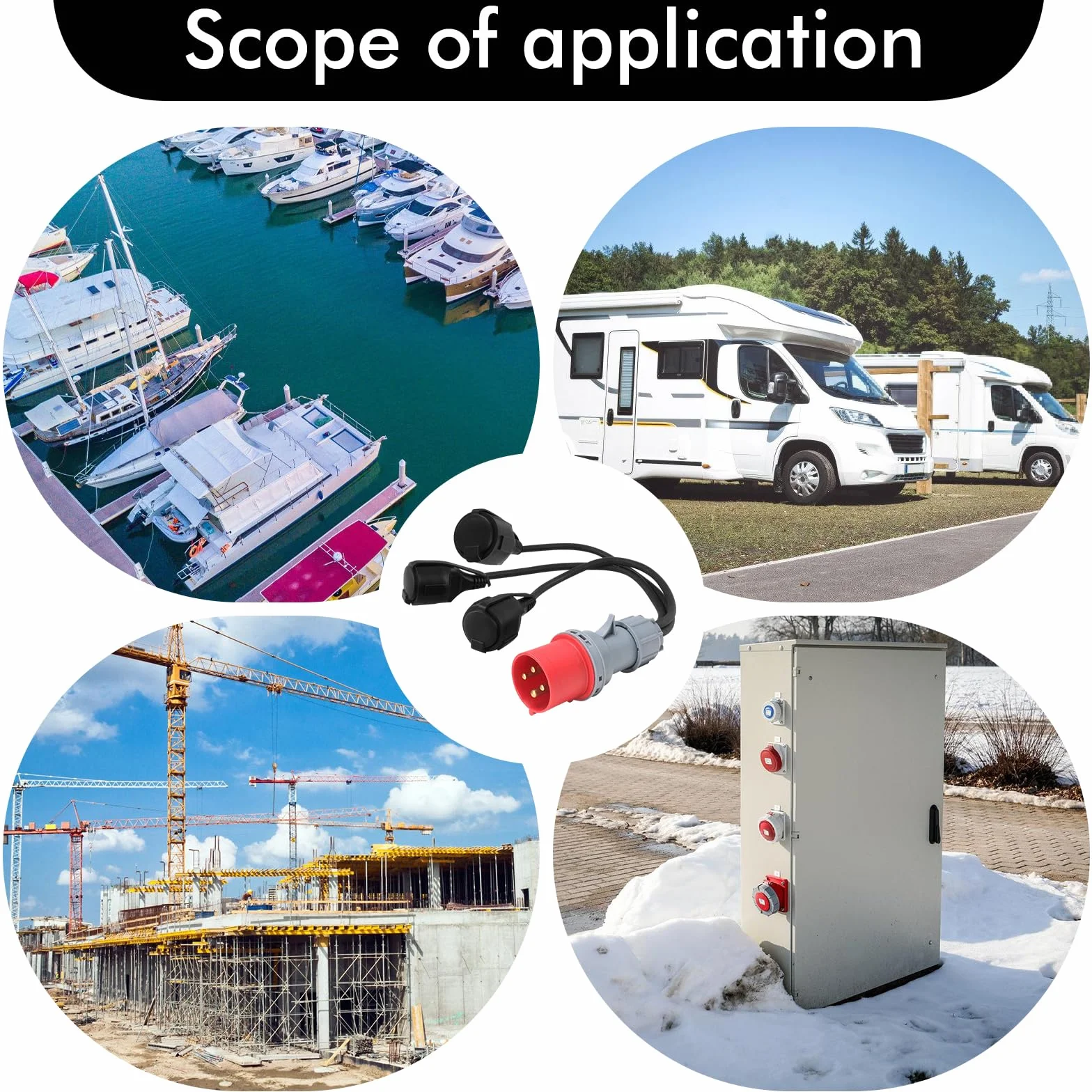 Adaptateur Courant Fort CEE 400V 16A Vers Couplage CEE 3x230V Répartiteur Secteur Polyvalent