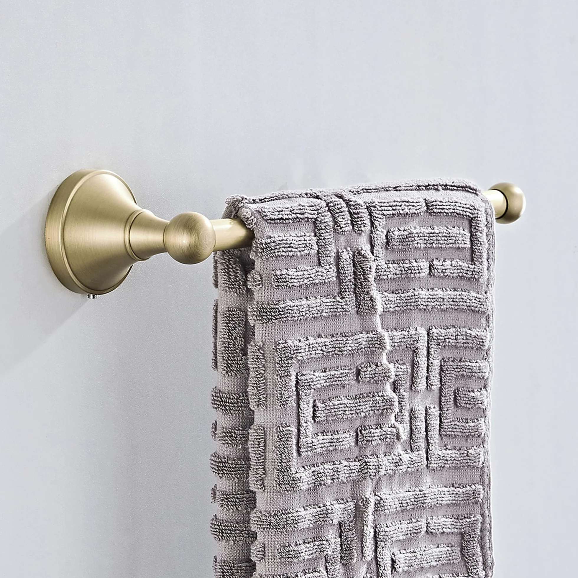 Porte-Serviette Mural Laiton Imitation Antique Bronze Brossé Flybath