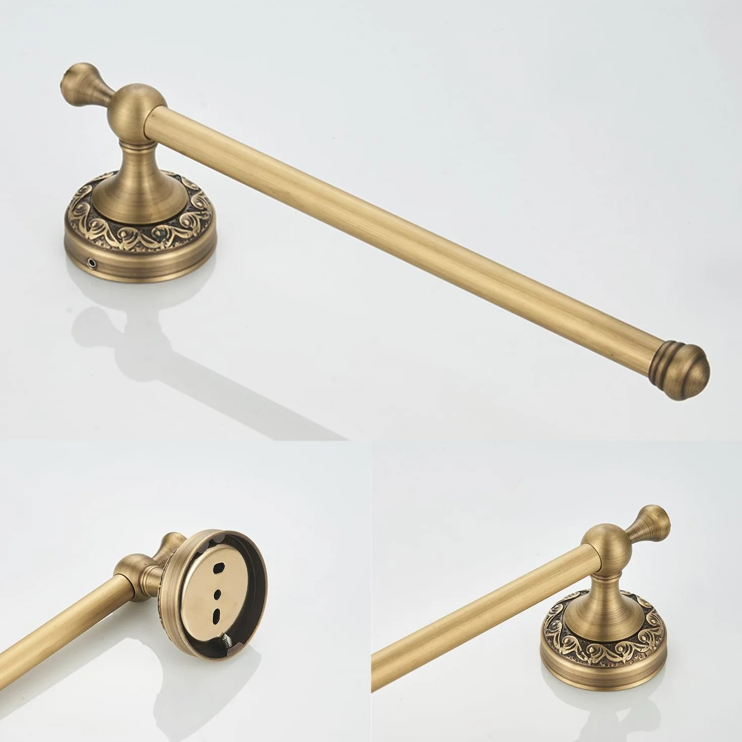 Flybath Porte Serviette Laiton Antique 29 CM Anneau Mural Salle de Bain Bronze Brossé