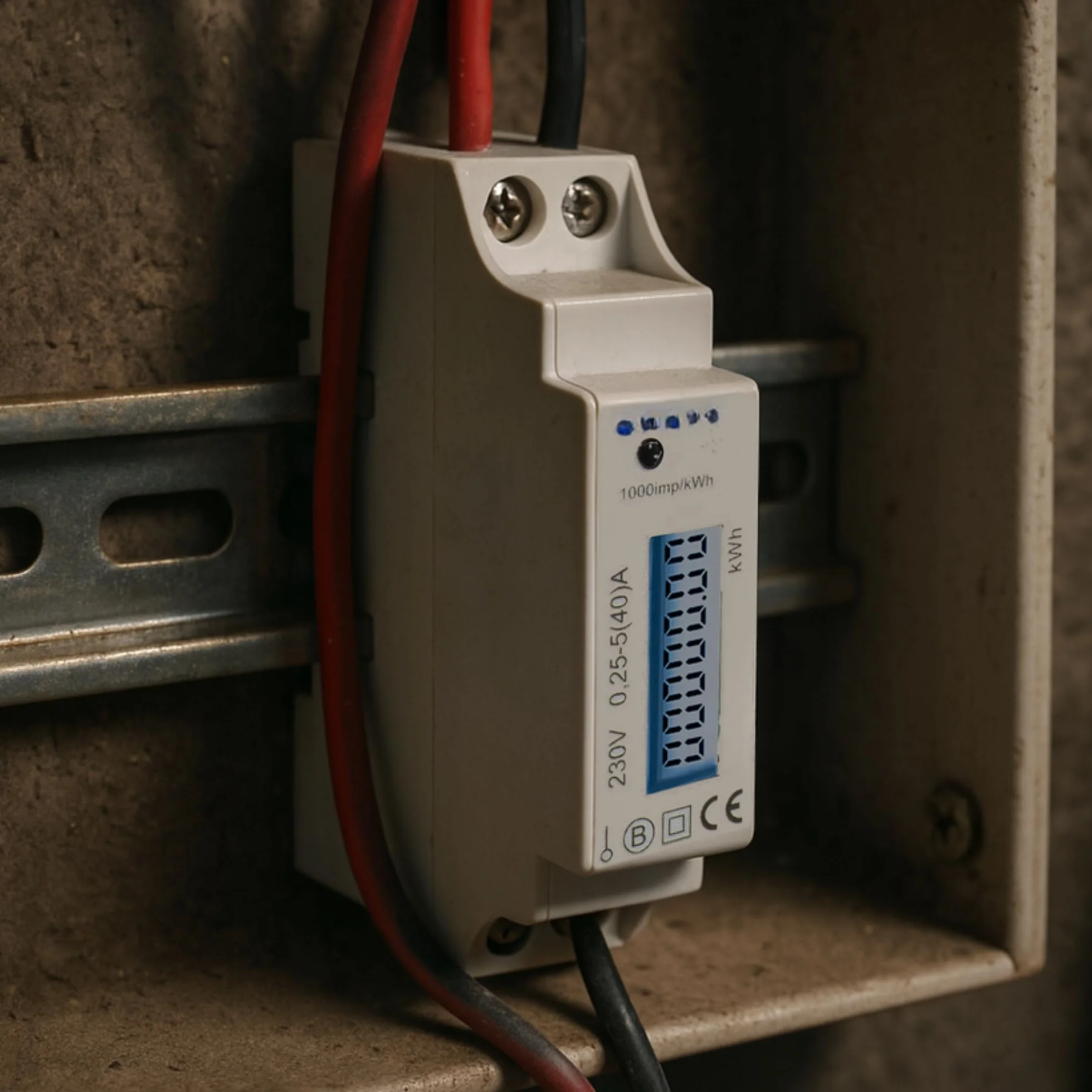 Compteur Electrique 1 Phase 40A MID Certificat DIN TH-35mm Module