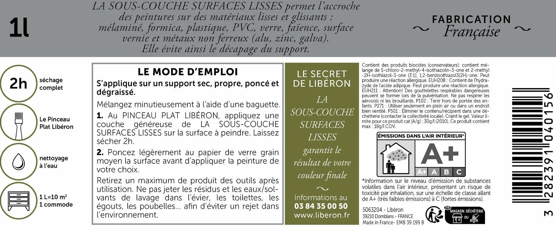 Libéron Sous-couche surfaces lisses Blanc 500ML