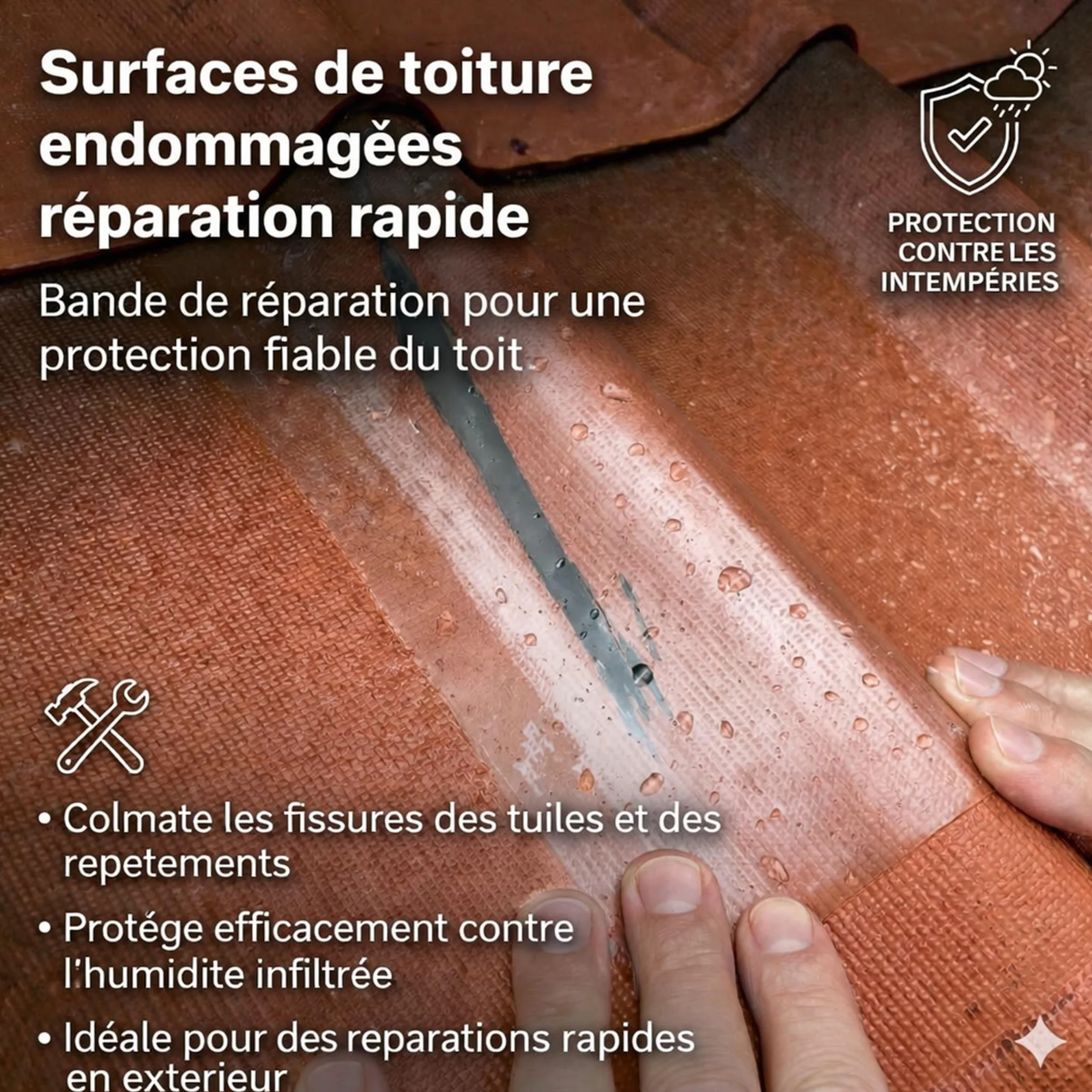 Ruban adhésif sous-marin étanche réparation piscine 10 cm x 150 cm transparent