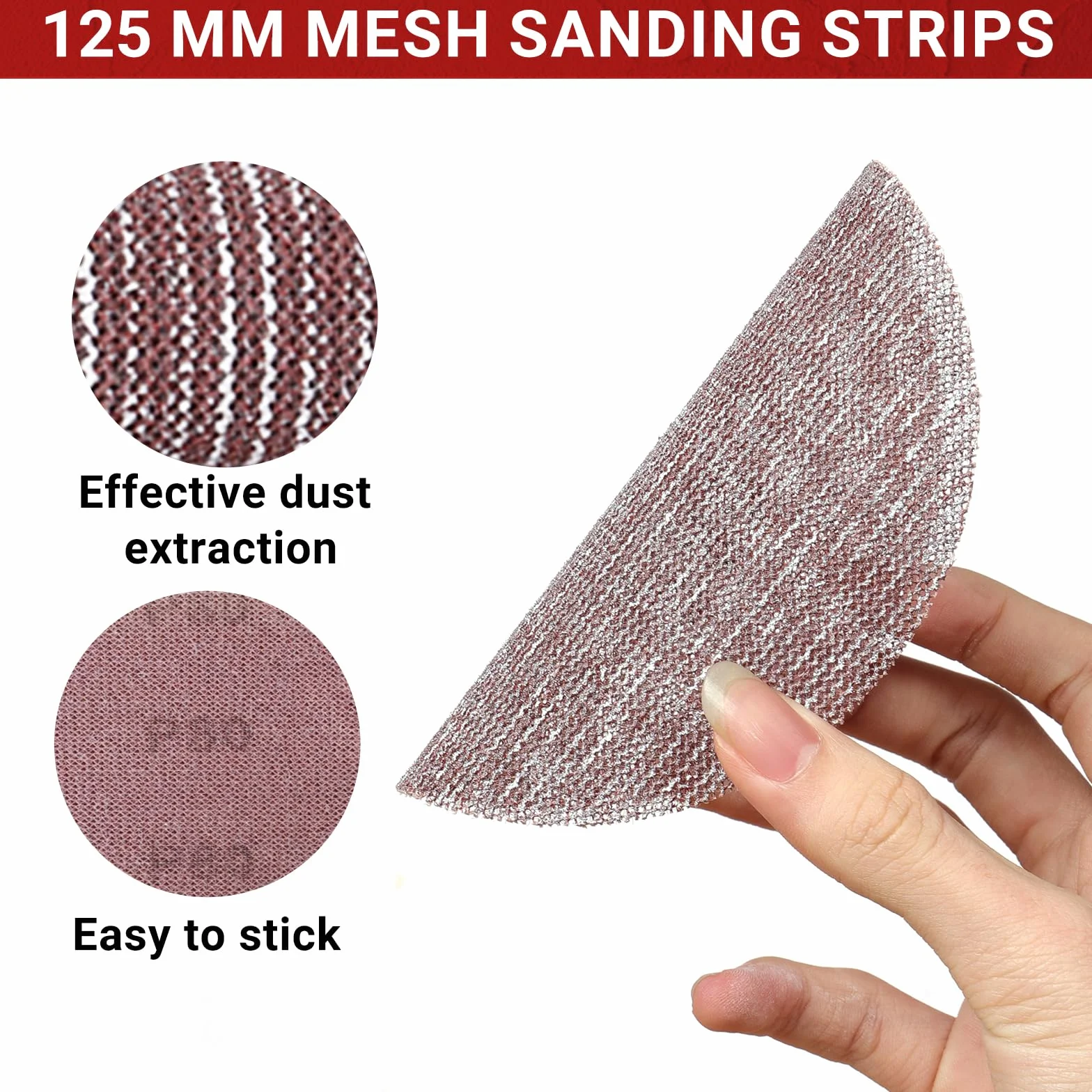 Papier Abrasif 125mm 50 Pièces 80/120/180/240/400 Grains pour Ponceuse