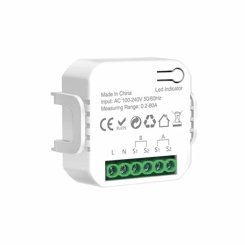 Compteur d'énergie WiFi 2 voies Bidirectionnel Tuya avec Pince Analyse Consommation Facteur de Puissance Fréquence
