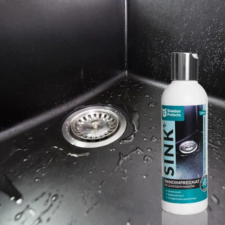 Shieldon Hydrofuge pour Éviers en Granit, Imperméabilisant Pierre Cuisine avec Nano-revêtement - 200 ml
