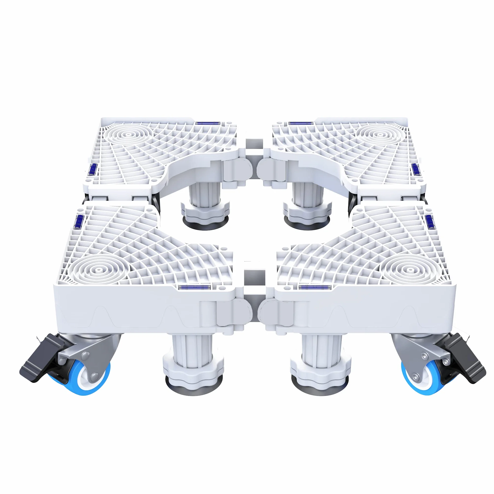 Support Mobile Réglable pour Machine à Laver Réfrigérateur Sèche-linge avec 4 Roues Pivotantes Verrouillables
