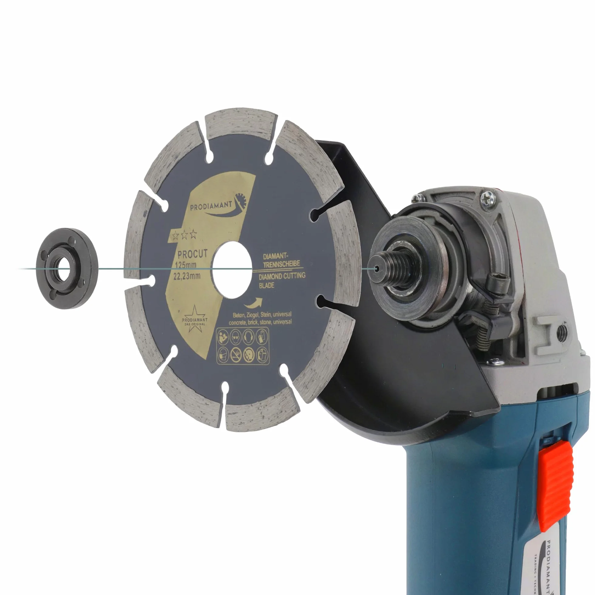 PRODIAMANT Disque à tronçonner diamanté 125mm pour béton, pierre, brique - Coupe à sec et humide (Lot de 2)