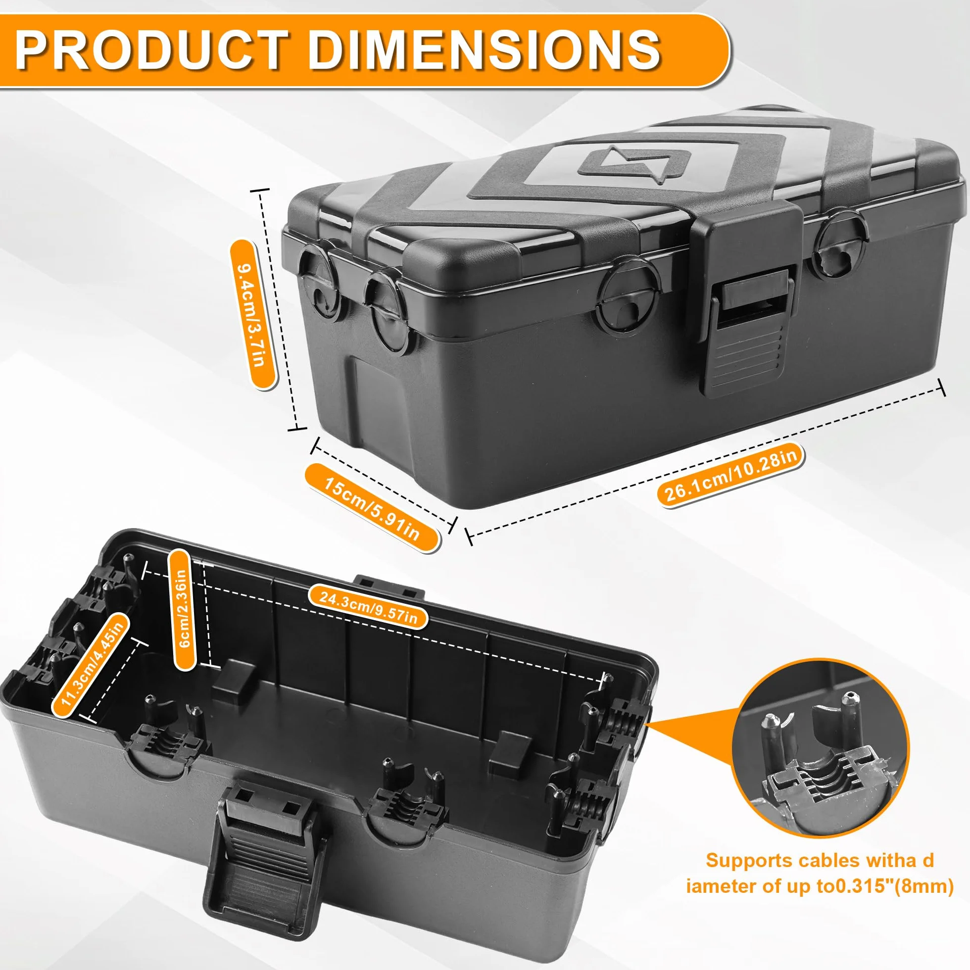 Boîte à Câbles Étanche IP55 26 x 15 x 9 cm Coffret Electrique Extérieur