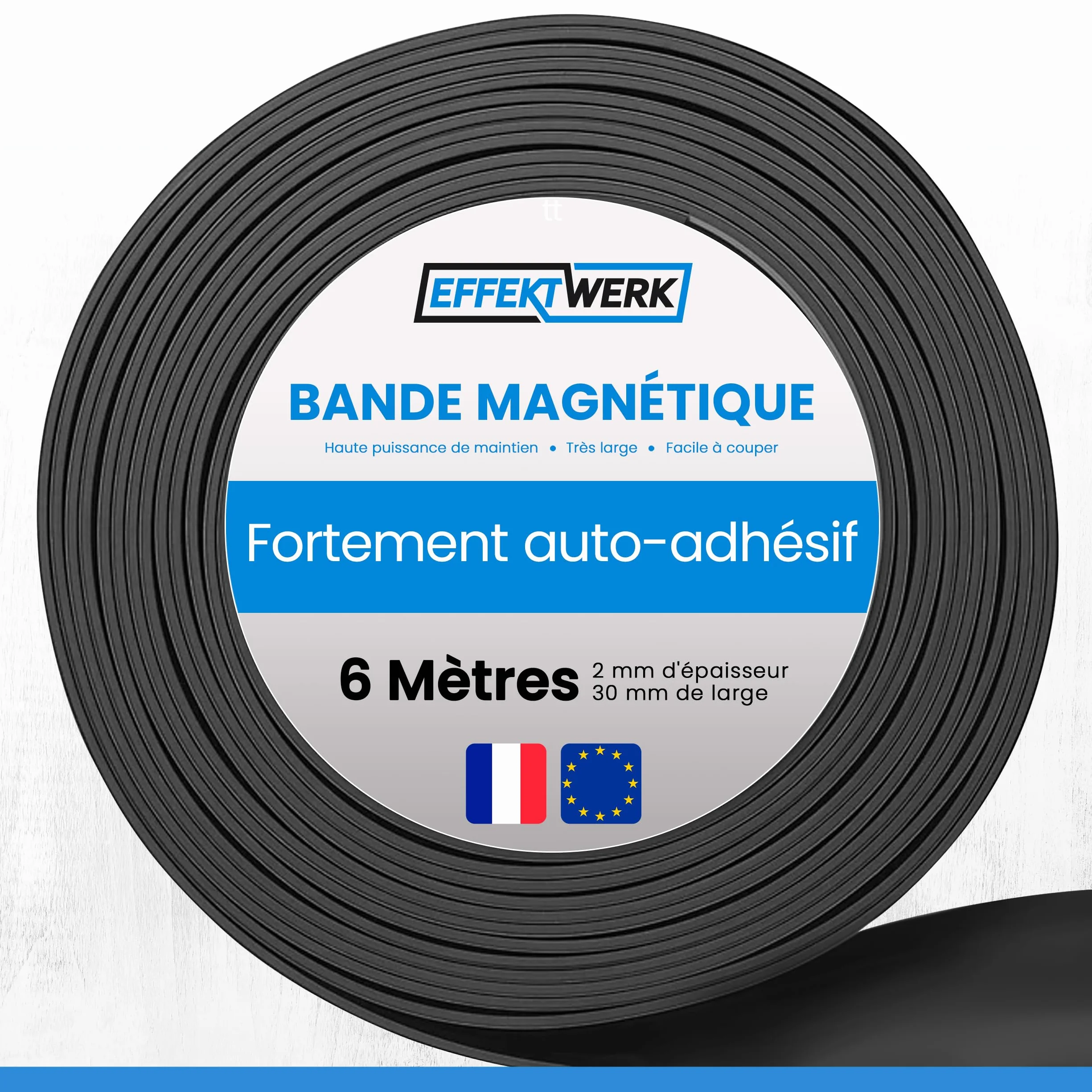 Ruban magnétique 6 mètres autocollant extra épais large facile à couper