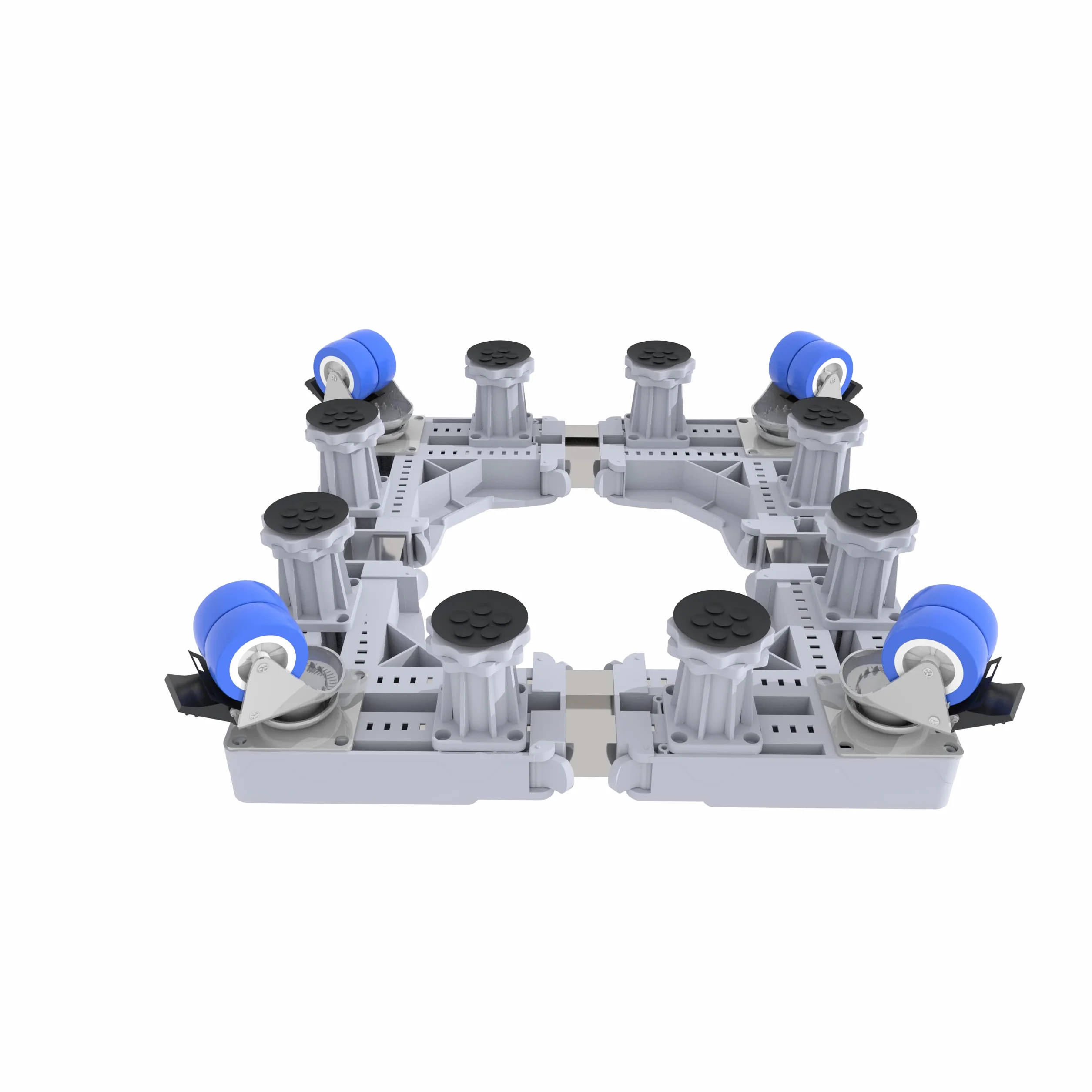 Support Mobile Réglable pour Machine à Laver Réfrigérateur Sèche-linge avec 4 Roues Pivotantes Verrouillables