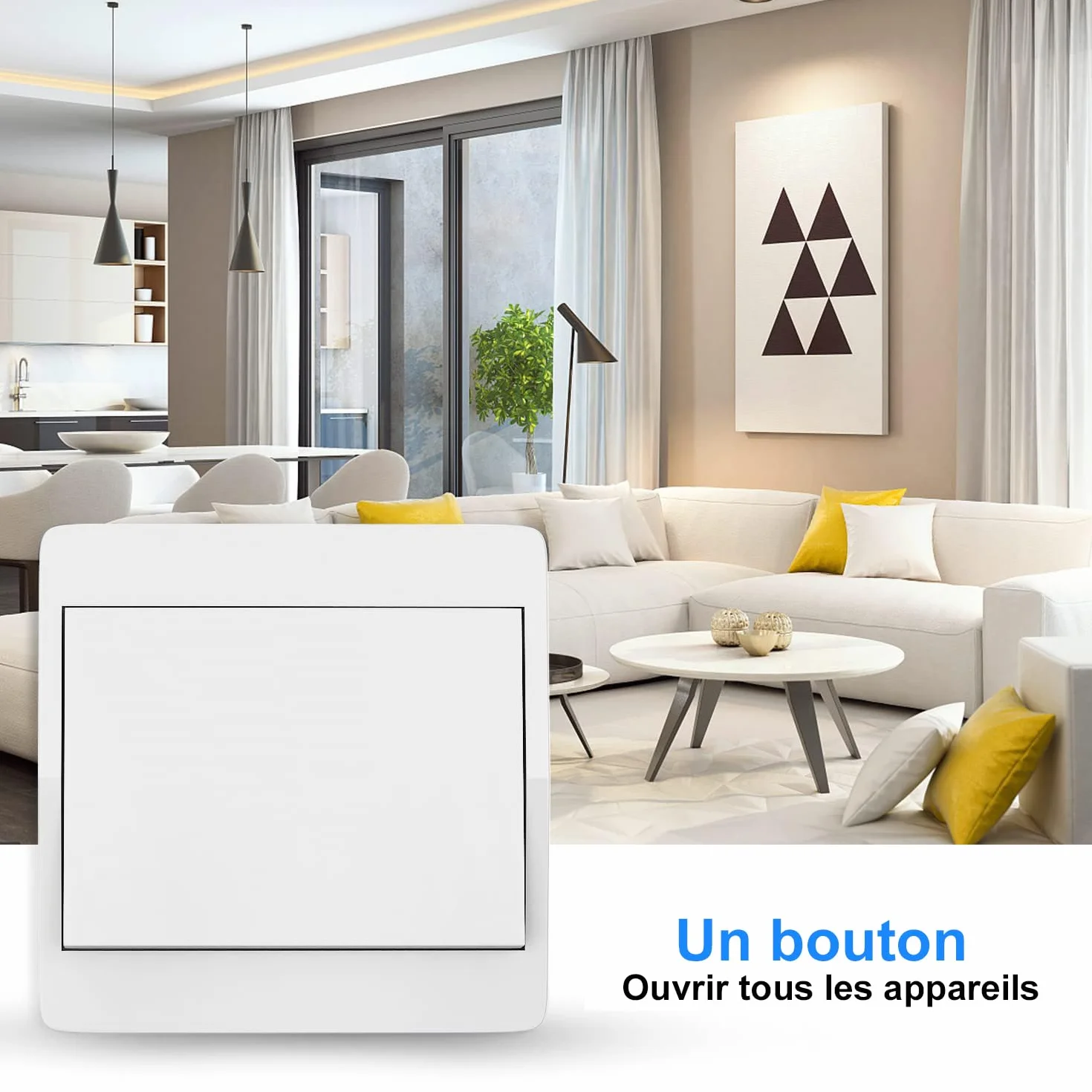 Interrupteur d'éclairage sans fil mural IP67 auto-alimenté avec récepteur