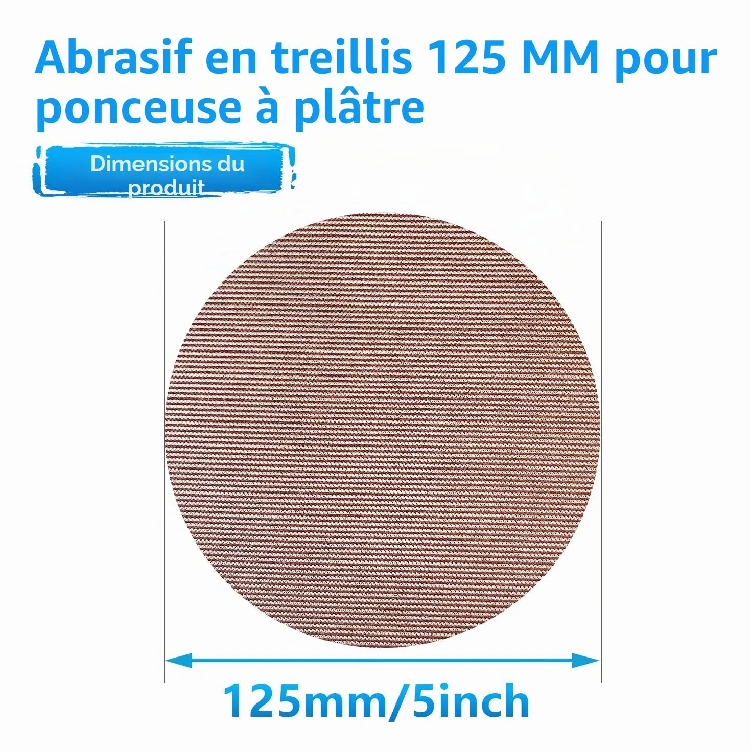 Disque Abrasif 125mm Maille Autoagrippant Grain P60 P80 P120 P180 P240 50 pièces