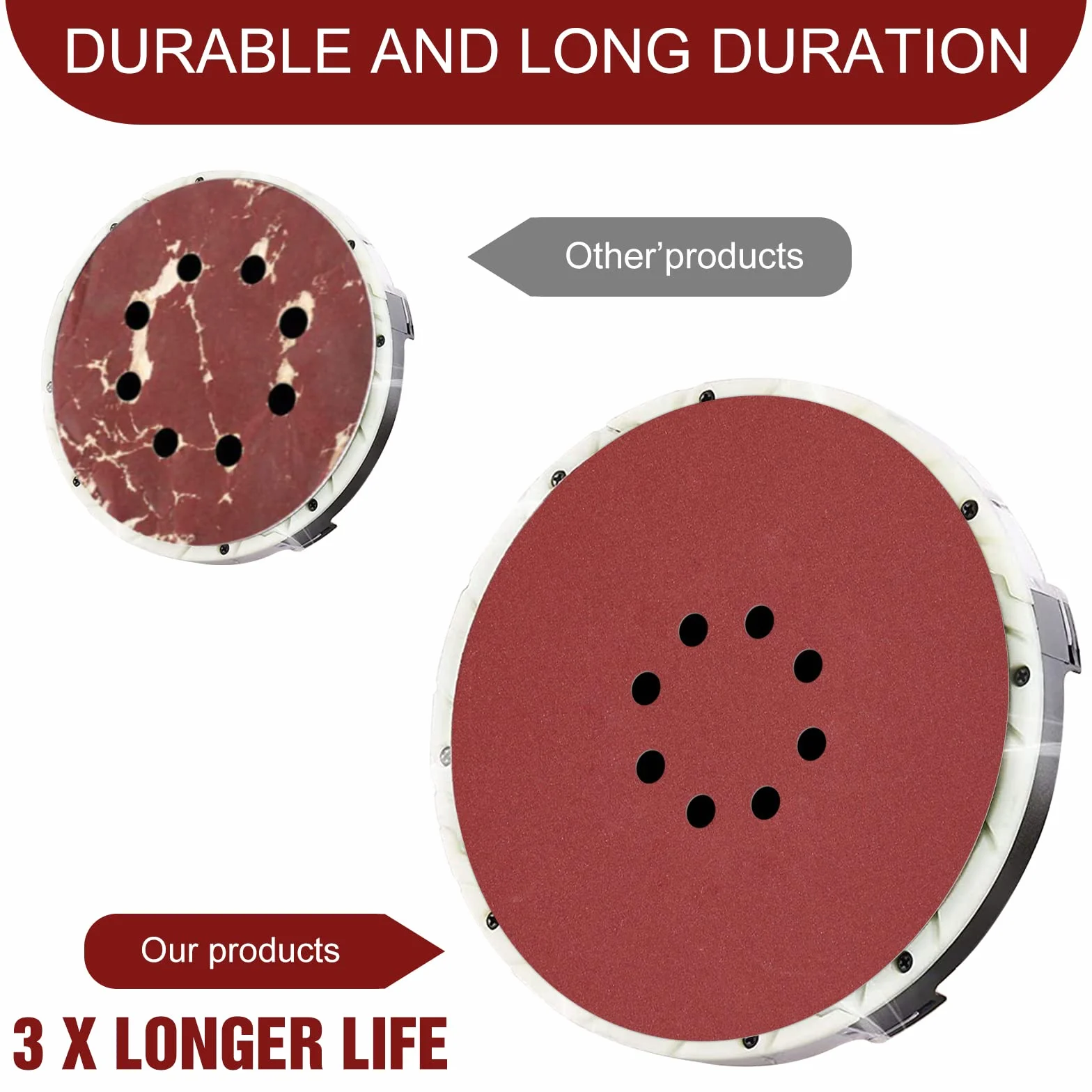Disque Abrasif 225 mm 8 Trous Papier Poncage Grain 180 pour Ponceuse Murale 30 Pièces