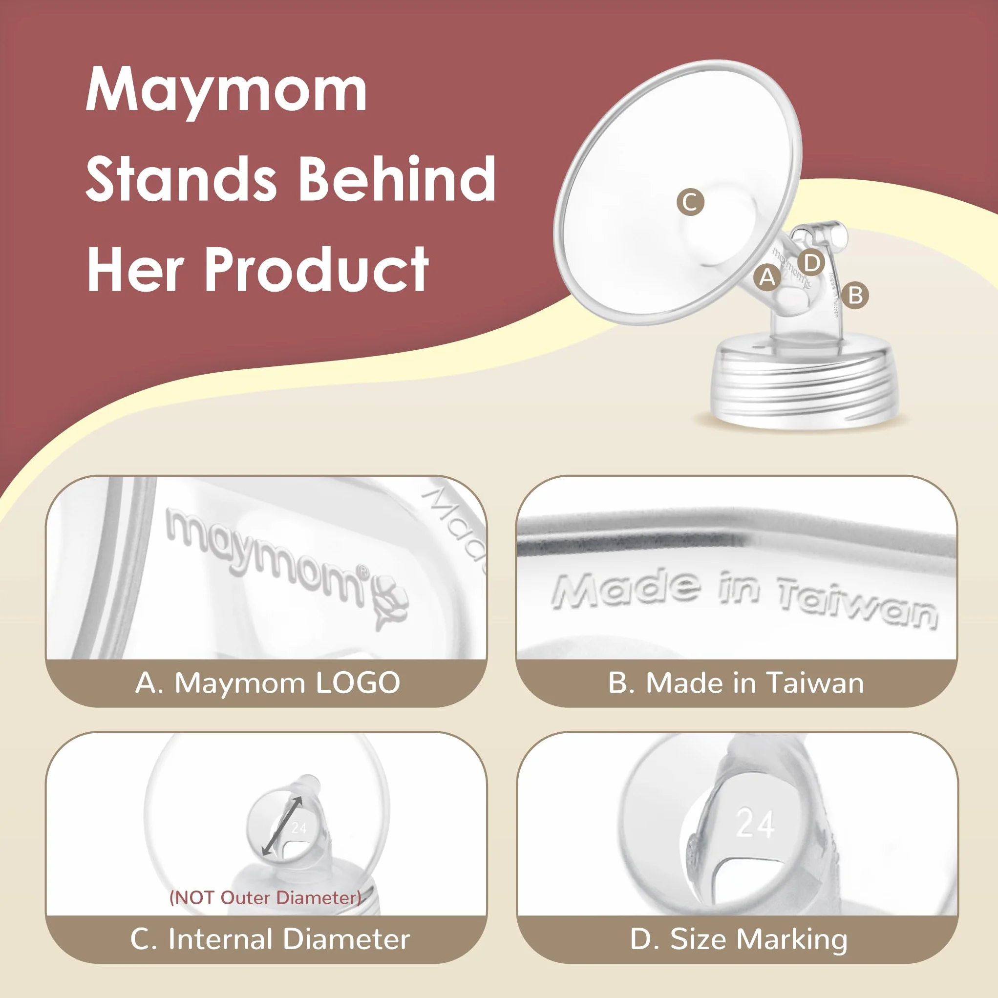 Maymom pièce de tire-lait à col large 13 mm compatible S1 S2 flasque large ouverture