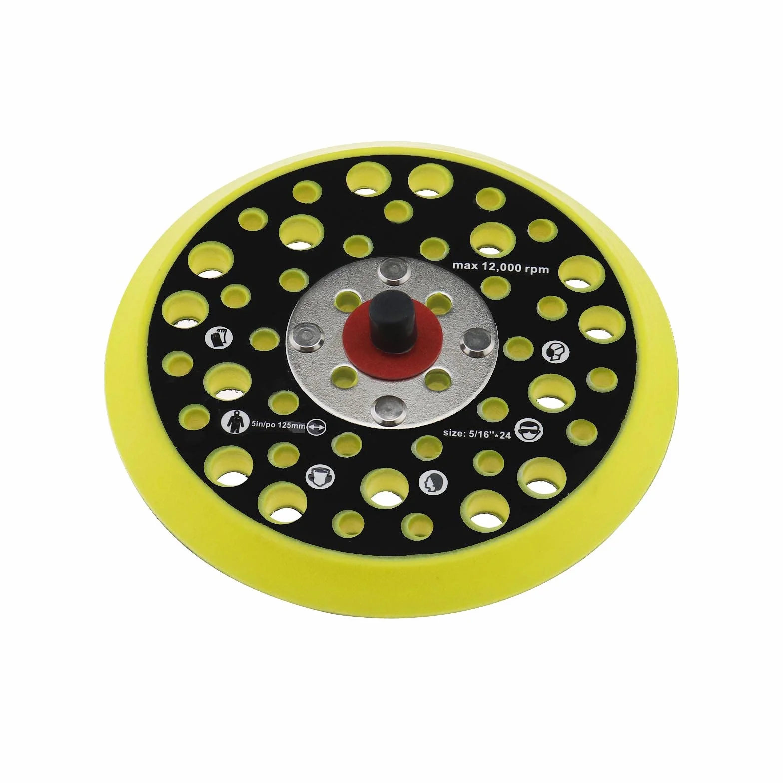 Mirka Ceros Deros Plateau 125mm 5 Pouces 44 Trous 5/16 Fixation Crochet Boucle Ponceuse Accessoire