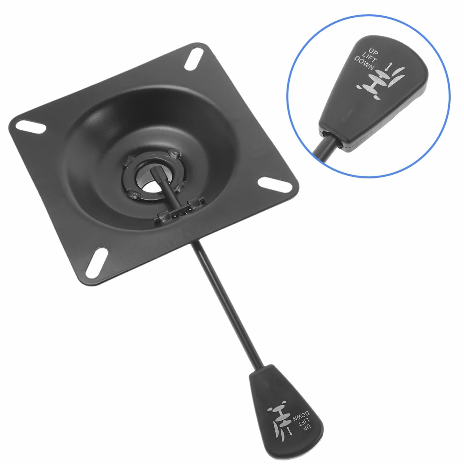 Base Pivotante en Métal Noire pour Chaise de Bureau, Construction Solide, Capacité de Charge Adaptée