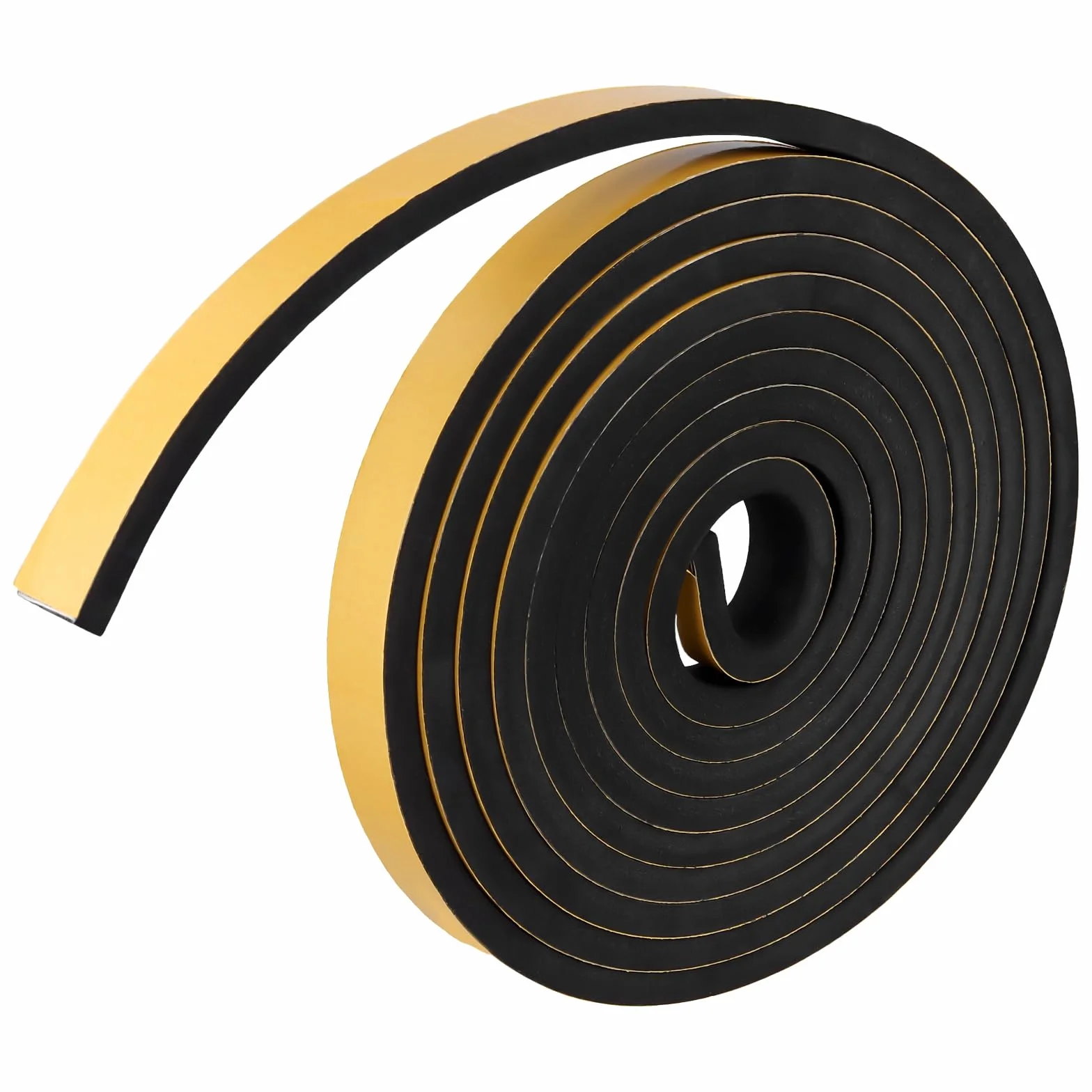Lot de 3 bandes d'étanchéité autocollantes en caoutchouc mousse 25 mm x 10 mm x 5 m Noir pour porte fenêtre