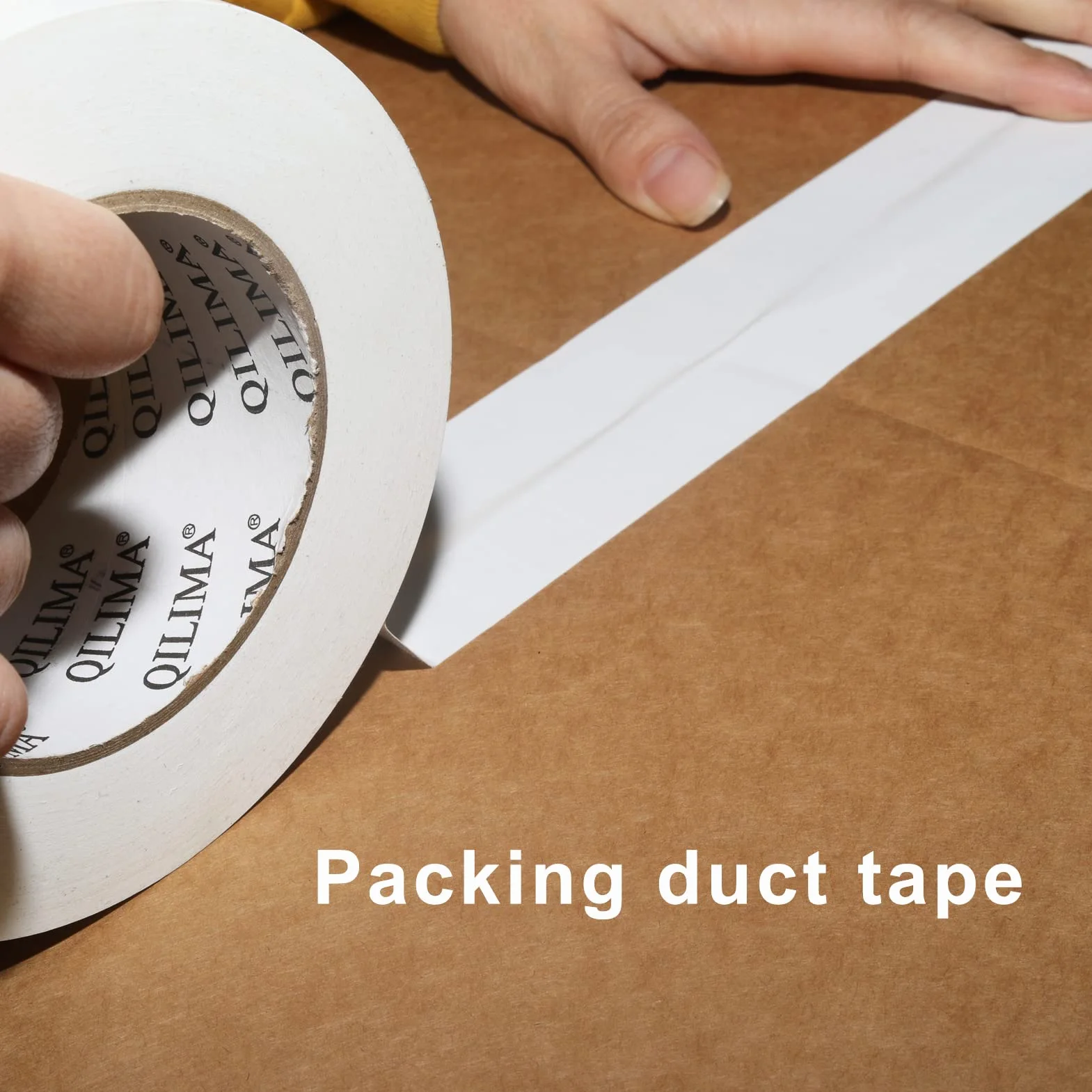 QILIMA Ruban Adhésif Toilé Blanc Heavy Duty Duct Tape 75MM x 55M