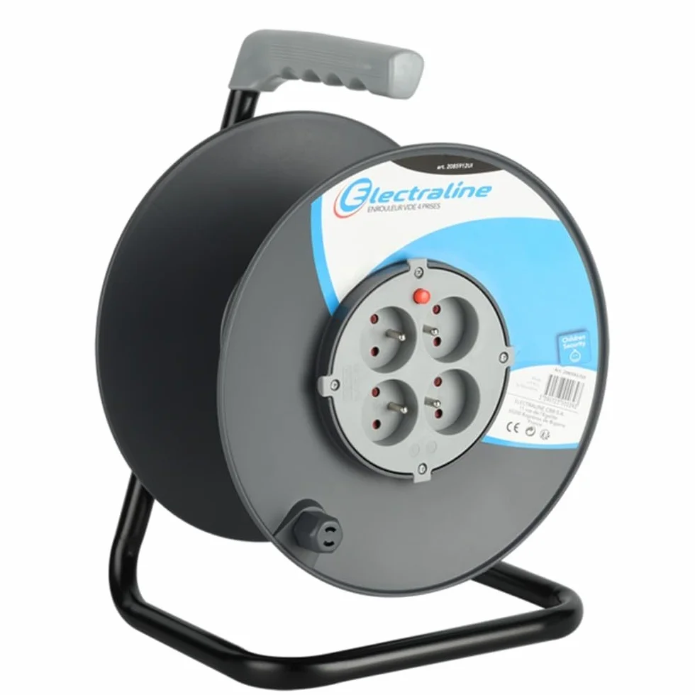 Electraline Enrouleur Bricolage VIDE 50m Noir
