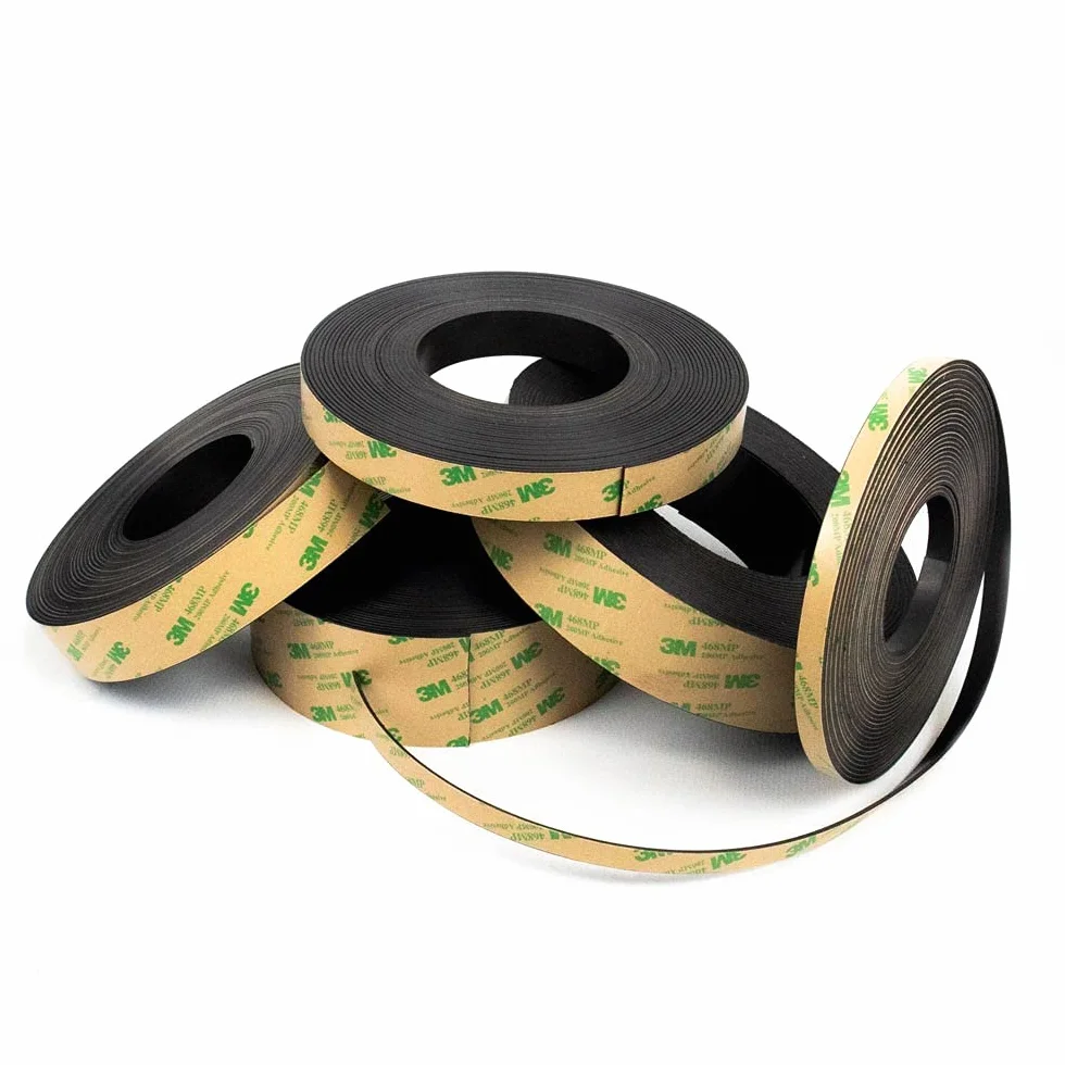 Rouleau Magnétique Adhésif Souple 10m x 10mm x 1,5mm Bande Magnétique en Rouleau