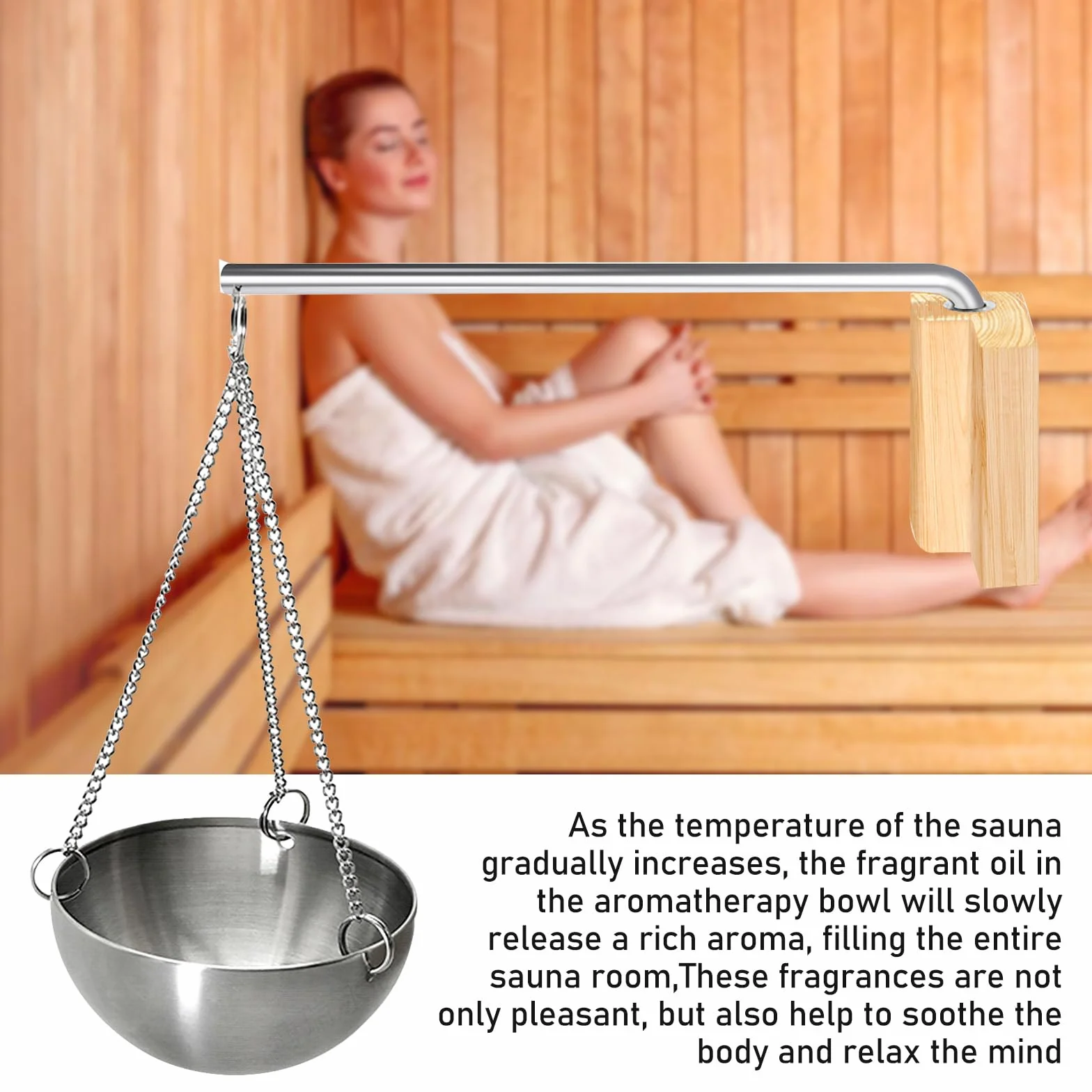 Bol D'arôme Sauna Acier Inoxydable Huile Essentielle Vaporisation Suspendu