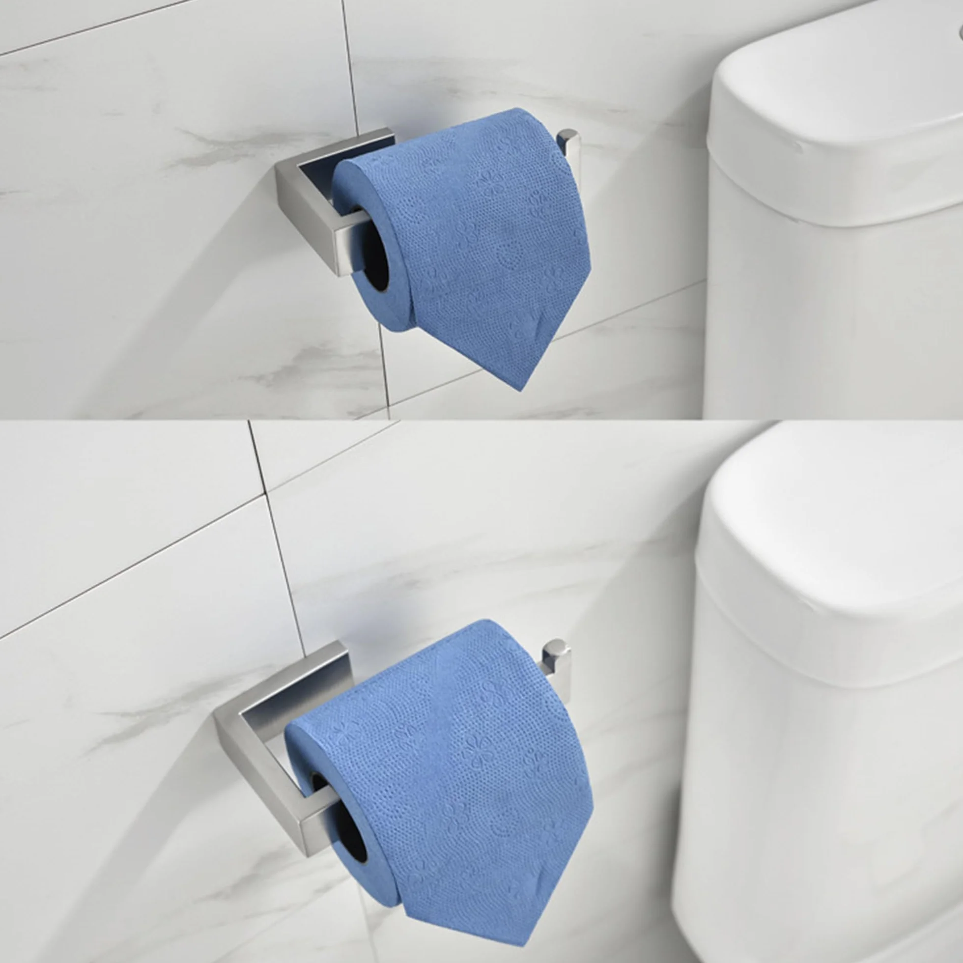 Porte-Papier Toilette SUS 304 Acier Inoxydable Argent Brossé Mural Salle de Bain Cuisine