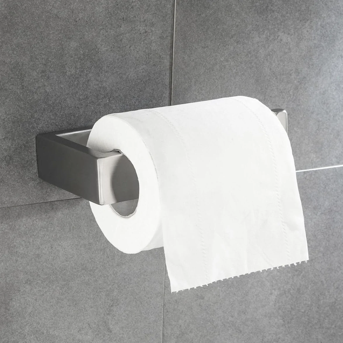 Porte-Papier Toilette SUS 304 Acier Inoxydable Argent Brossé Mural Salle de Bain Cuisine