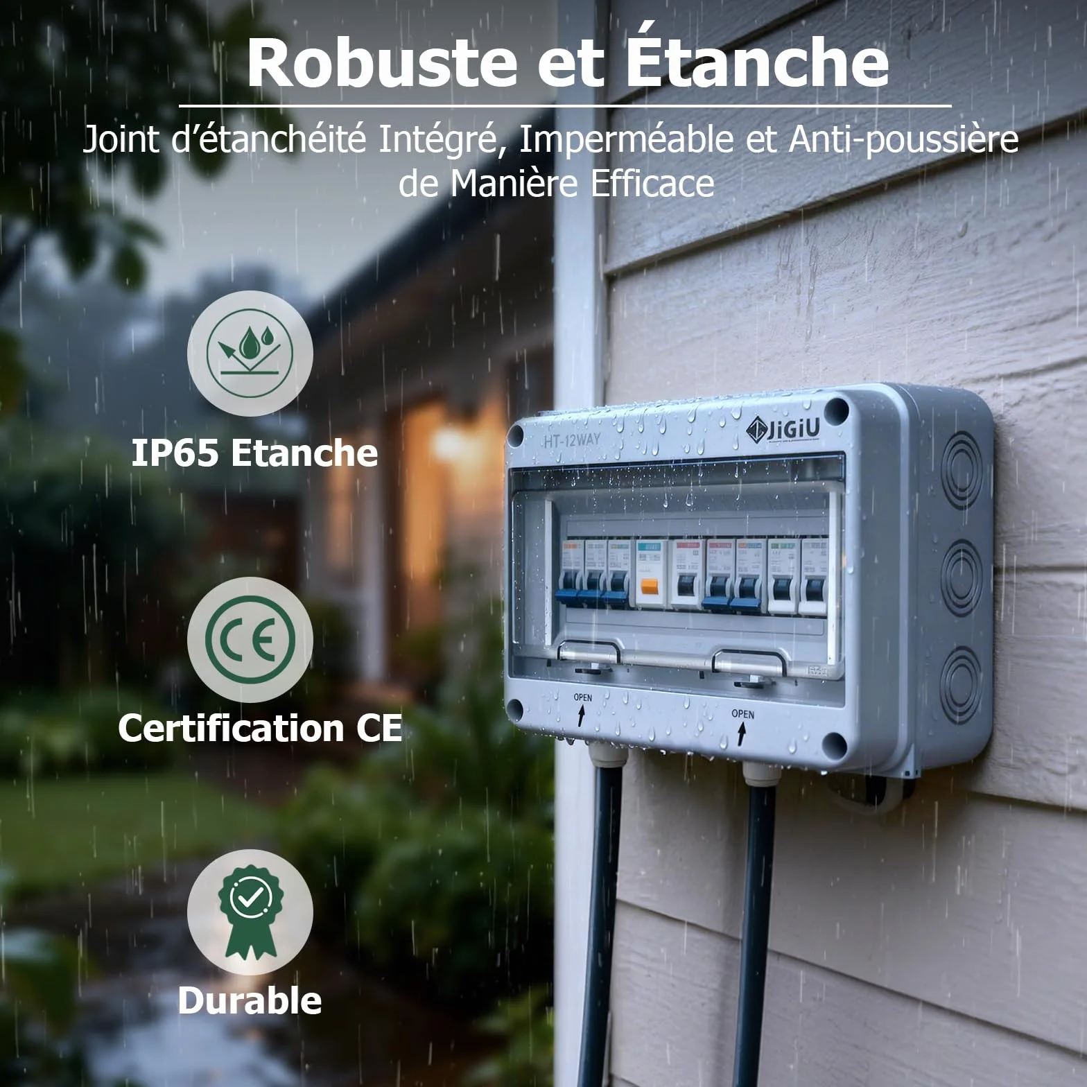 Boîte de Distribution Exterieur IP65, Coffret Electrique 12 Modules, Boitier Etanche ABS