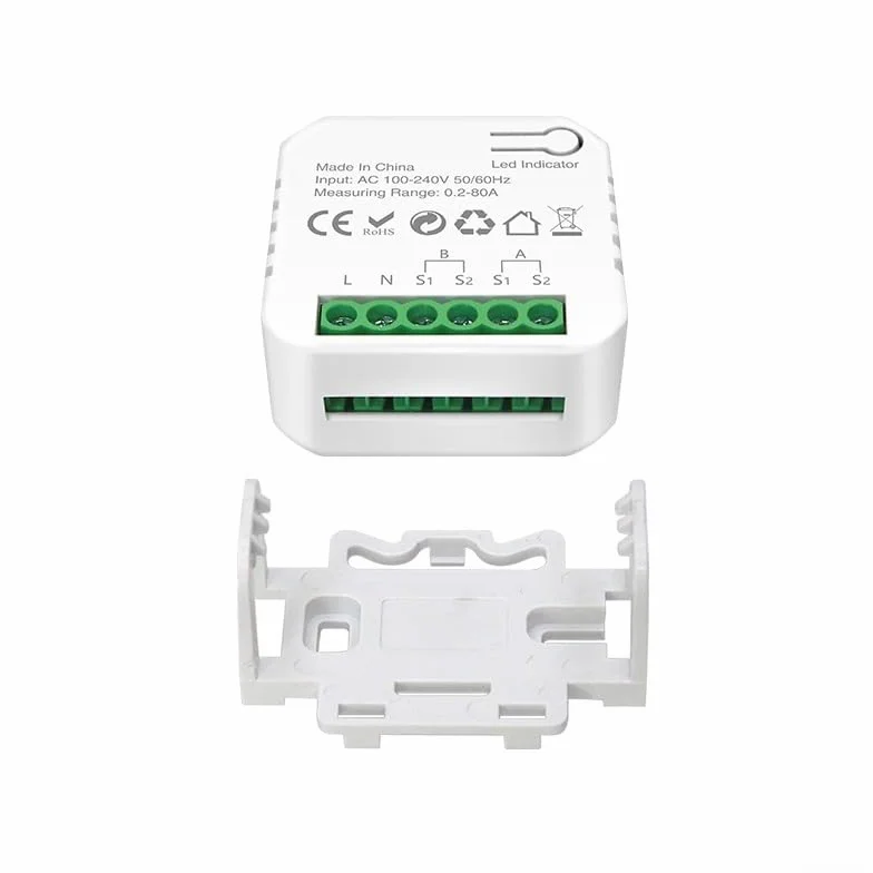 Compteur d'énergie WiFi 2 voies Bidirectionnel Tuya avec Pince Analyse Consommation Facteur de Puissance Fréquence