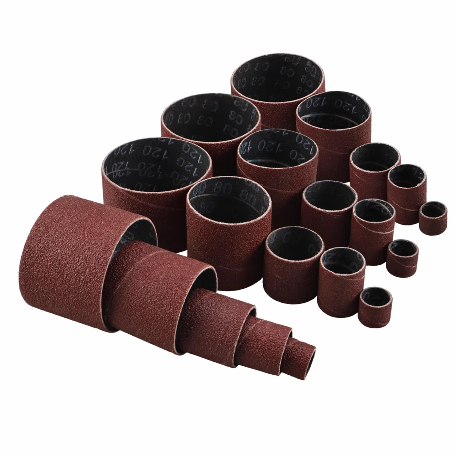 BOOMSTART Lot de 25 rouleaux abrasifs pour perceuse grain 80 et 120