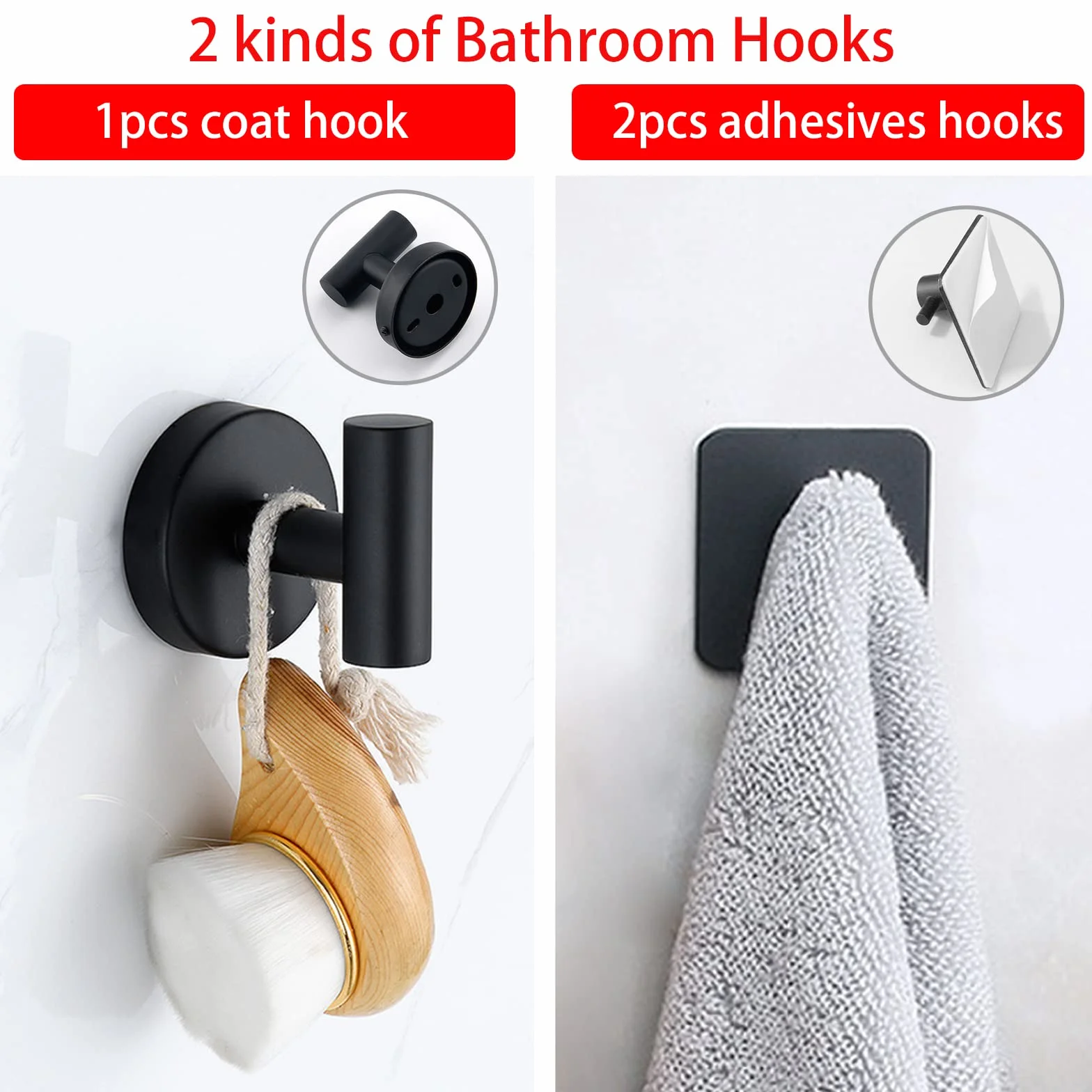 Accessoires de Salle de Bain Acier Inoxydable 8 pièces Noir Porte-Serviettes Porte-Papier hygiénique
