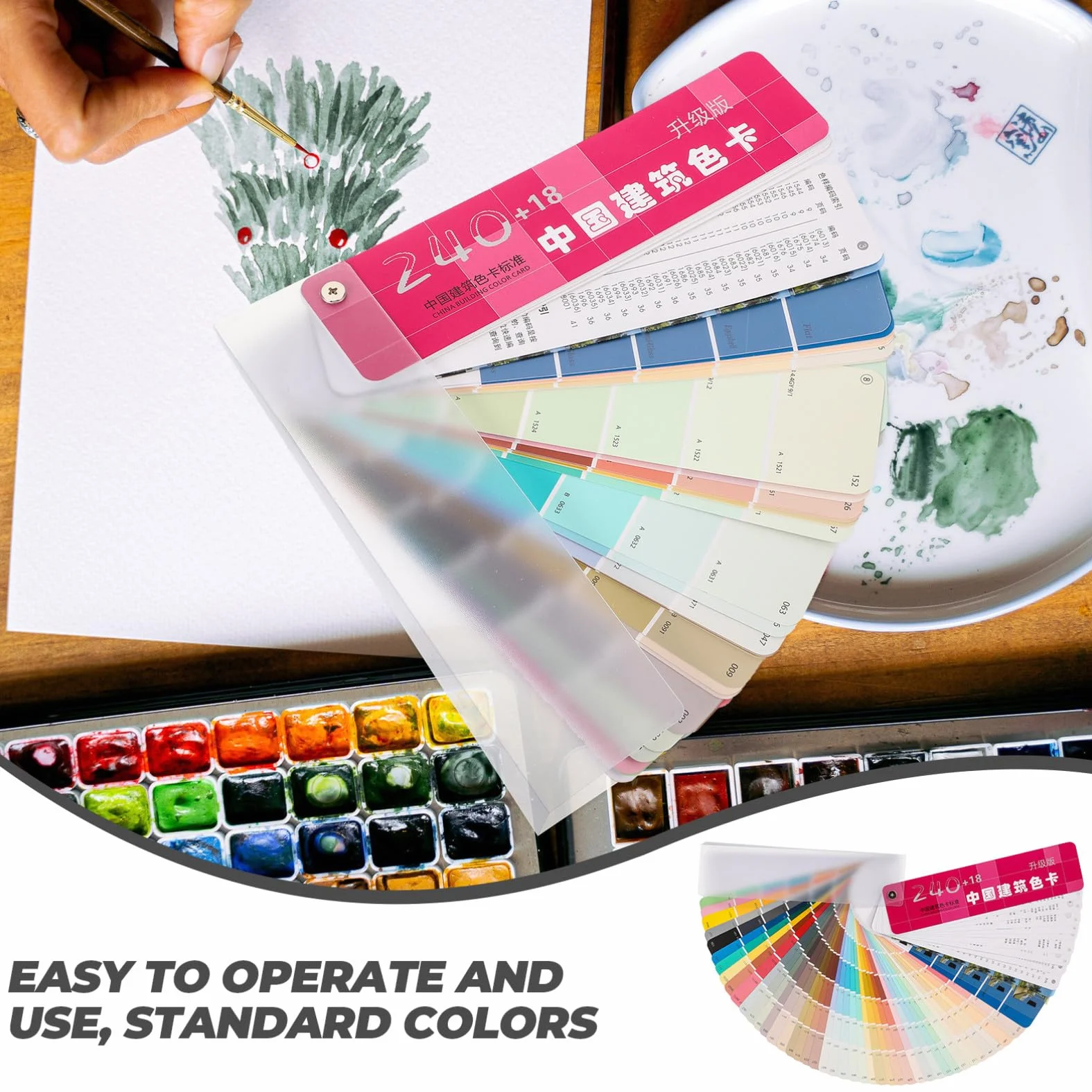 Nuancier Peinture Professionnel 258 Cartes Palette Architecture Portable Outil Décoration Murale Bricolage