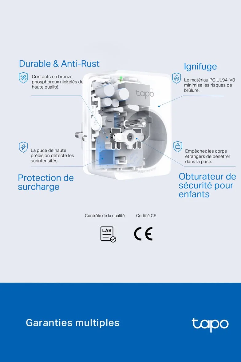 Tapo Prise Connectée WiFi 16A Type E Suivi Consommation Alexa P110MA