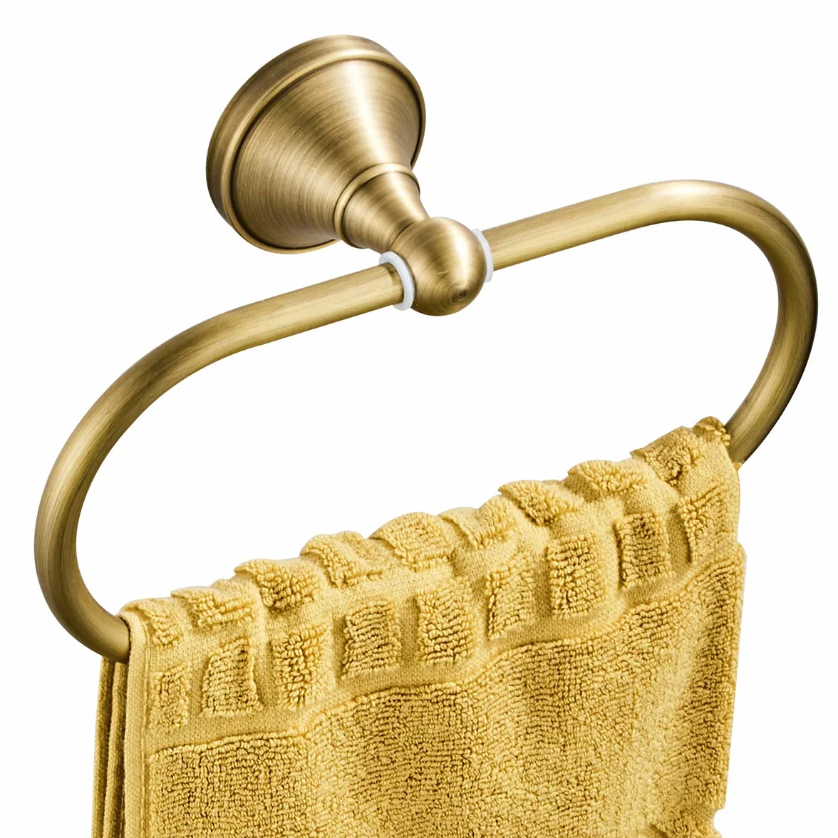 Anneau-Torchon Porte-Serviette Ovale en Laiton Antique Support-Serviette Cuisine Salle de Bain, Bronze brossé
