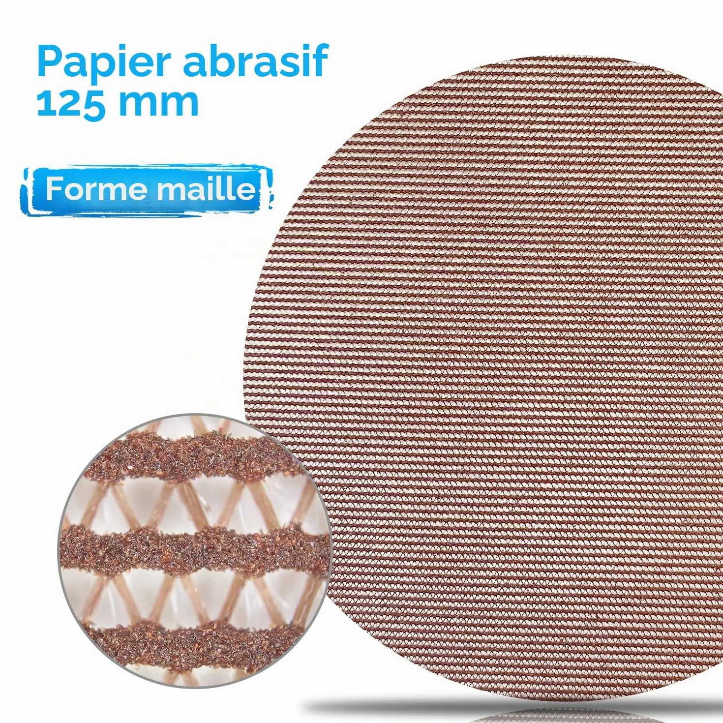 Disque Abrasif 125mm Maille Autoagrippant Grain P60 P80 P120 P180 P240 50 pièces