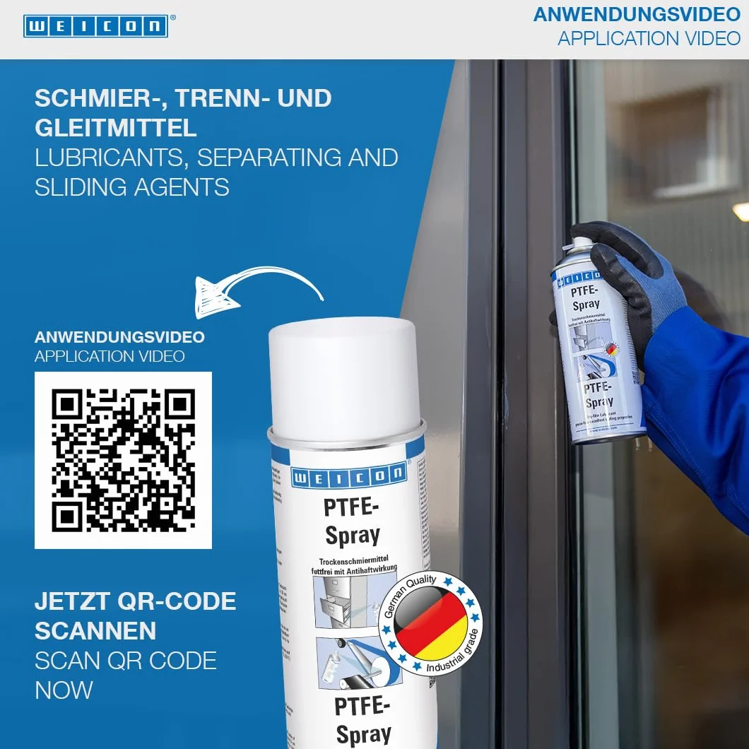 Spray PTFE WEICON 400 ml lubrifiant sec antiadhésif blanc